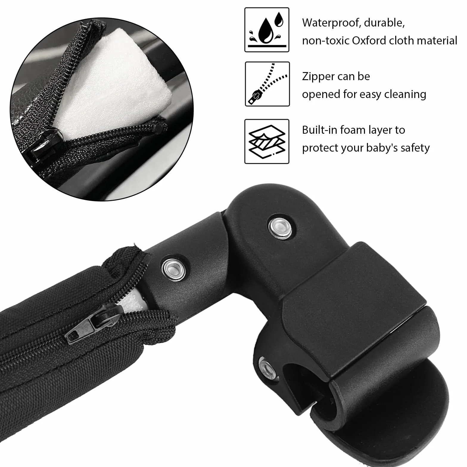 Cochecito de bebé Apoyabrazos Barandilla Ajustable Cochecitos Barras de Parachoques Cochecito Apoyabrazos Accesorios para Babyzen y Yoyo, para Distancia entre Dos Tubos Es 38-42