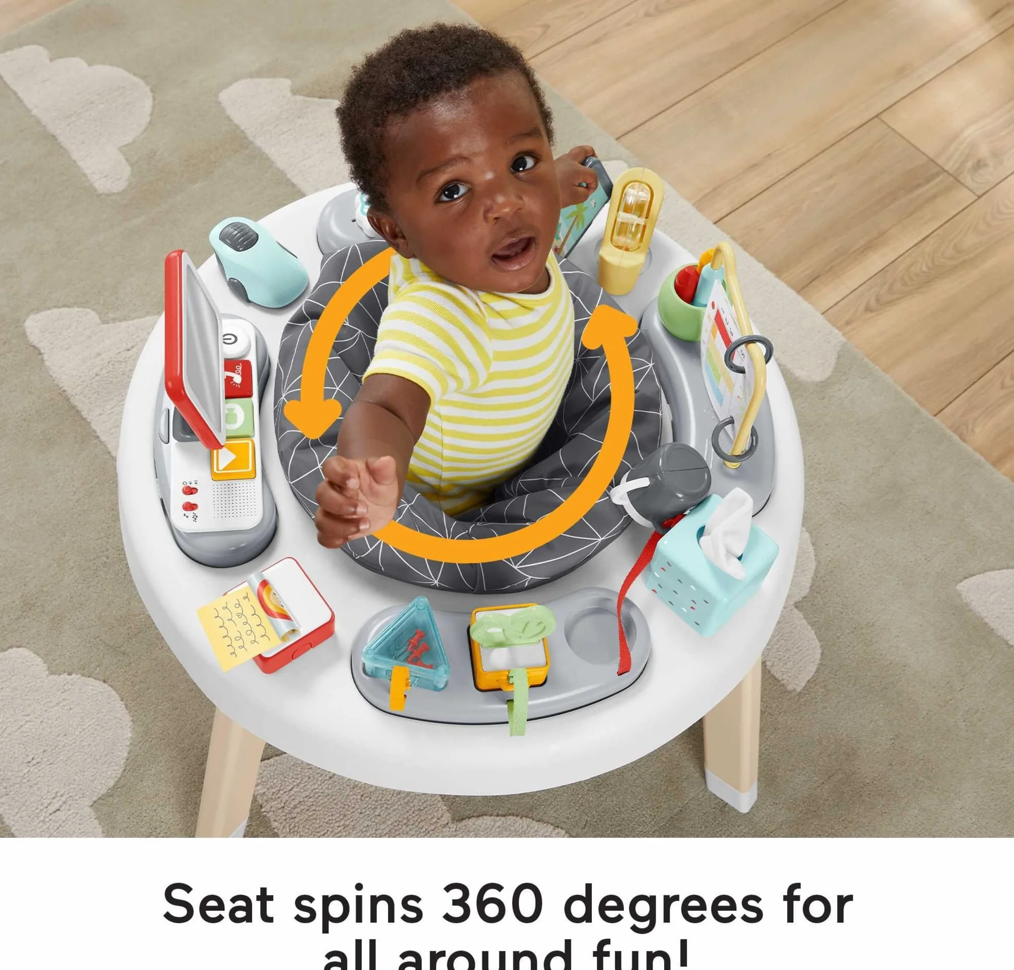Fisher-Price Like a Boss - Centro de Actividades 2 en 1 con Luces y Sonidos Musicales - Juego de Entretenimiento para bebés - HBM26