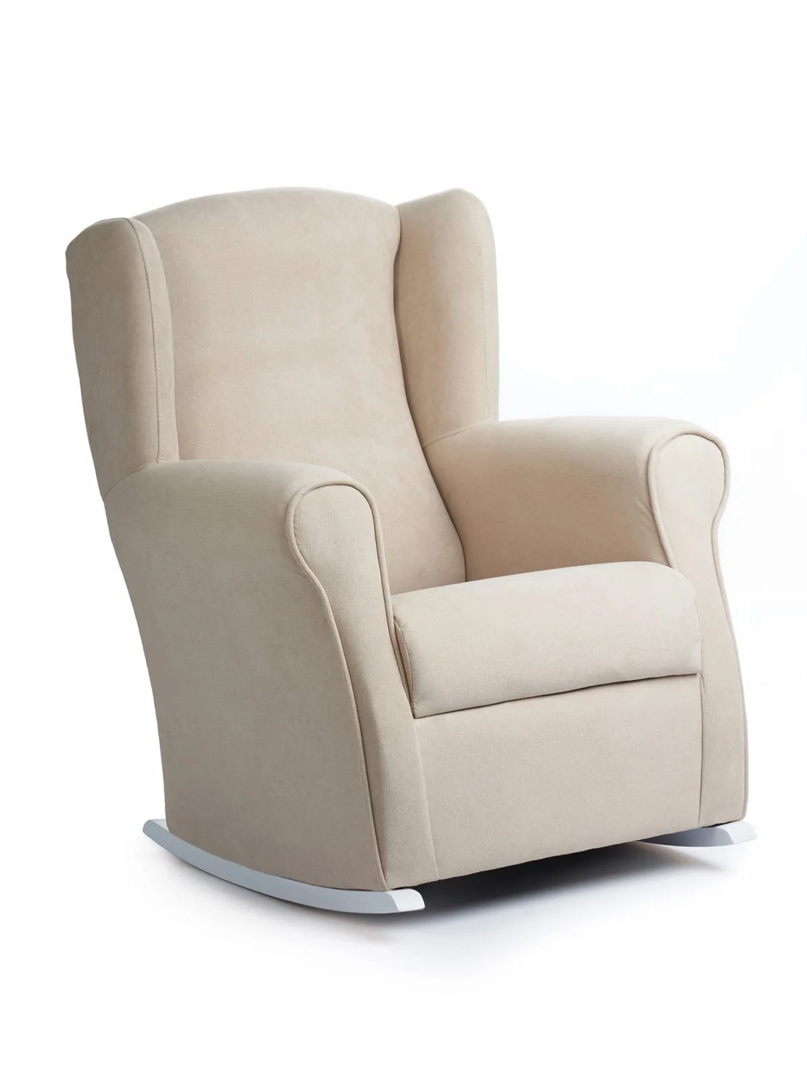 Sillón de Lactancia Roma 100x74x77 cm Tela Antimanchas Beige Madera Wengué