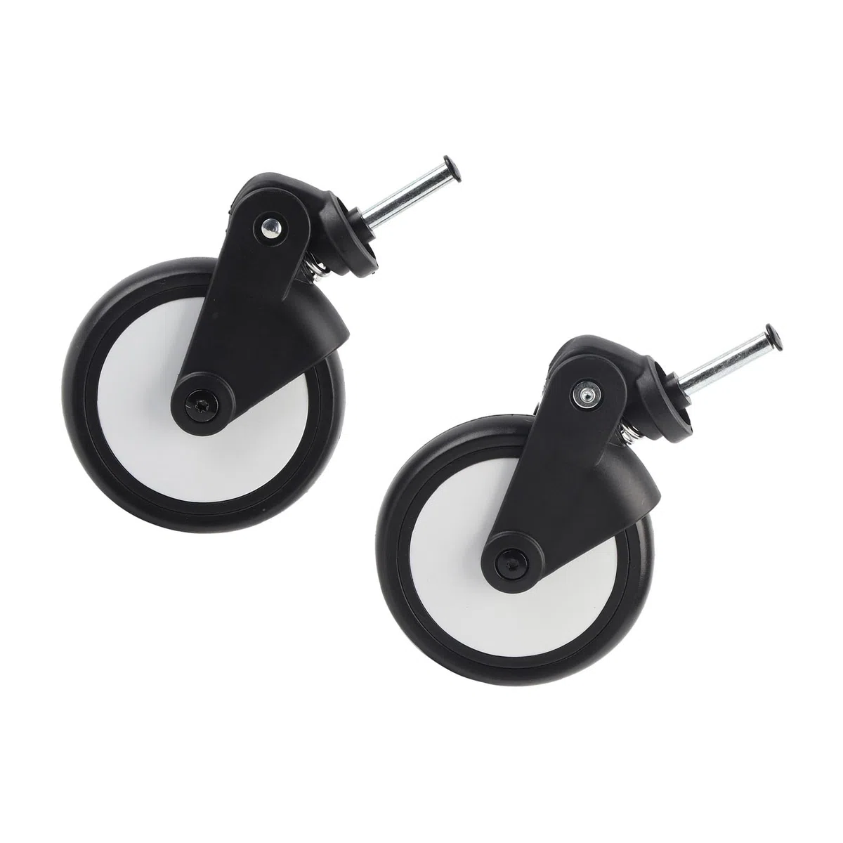 Accesorio de Ruedas de Goma para Cochecito, Seguridad y Comodidad para bebé, viajes y paseos, familias activas, Diámetro 13 Cm, Delantero/Trasero, compatible con Yoya y con Herramientas.