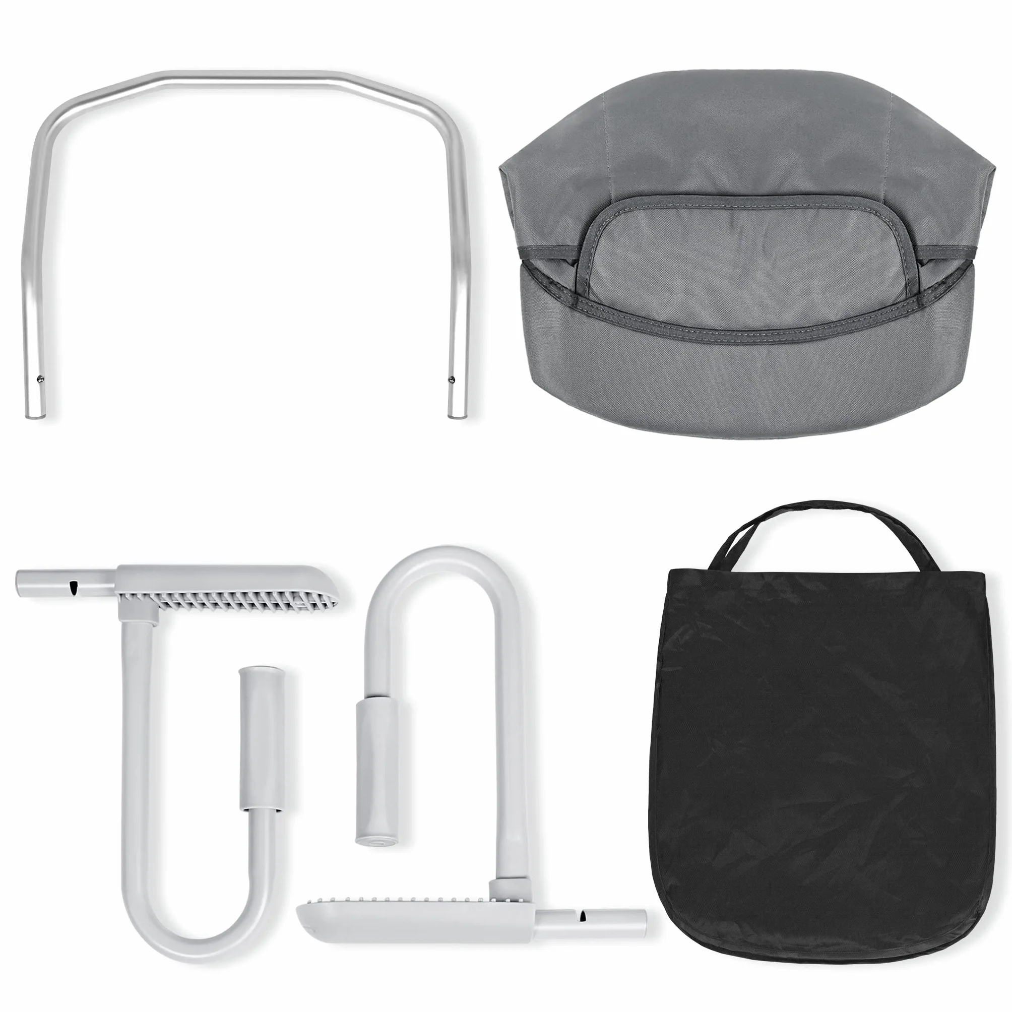 YUENFONG Asiento de mesa plegable para bebés, asiento para bebés con sujeción de deslizamiento y bolsa de asiento (gris)