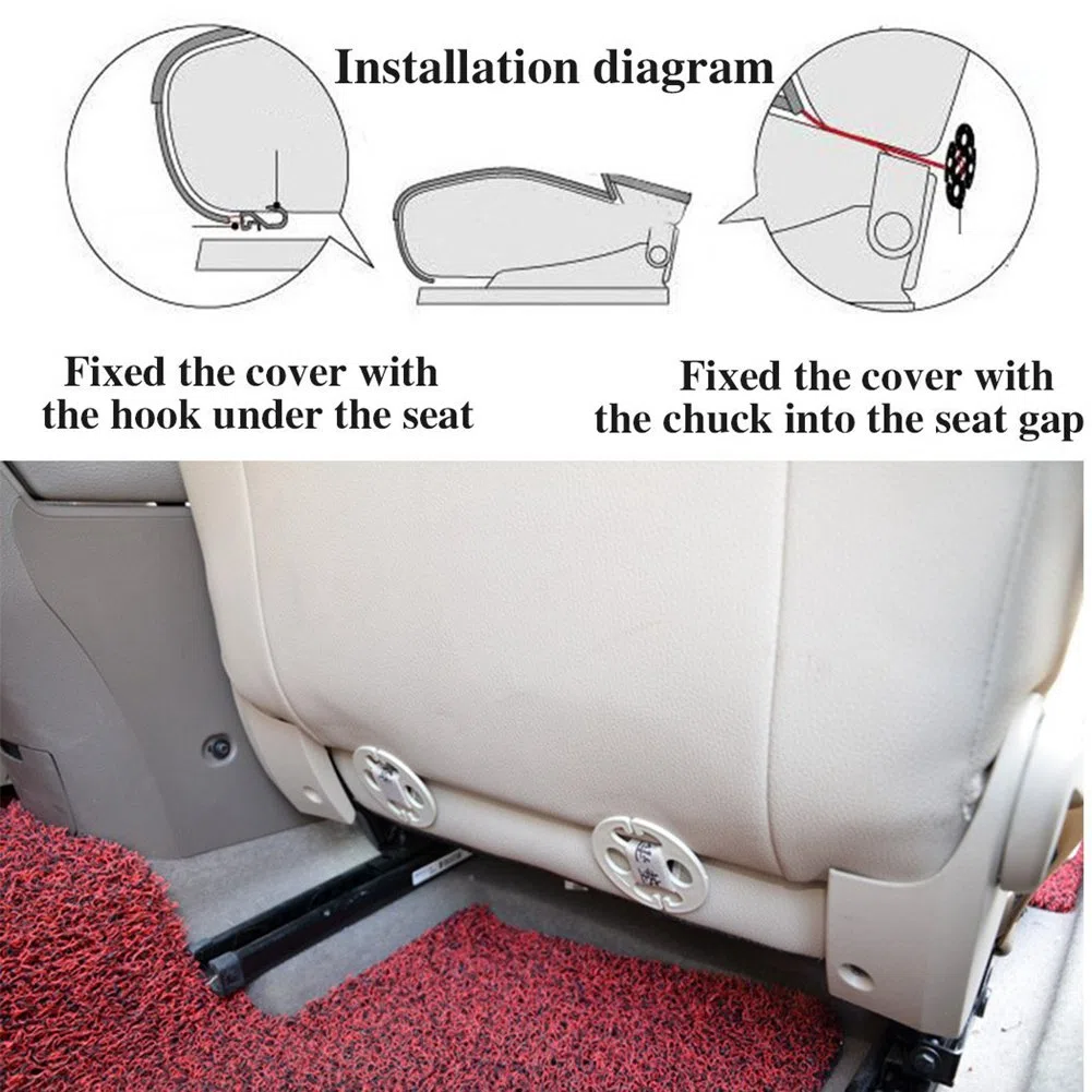 Cubierta de Asiento de Carro - Amortiguador de Asiento Interior del Coche Cubrir Almohadilla Estera para Suministros de Automóviles - Solo Asiento Sin Respaldo - 2 Pieza