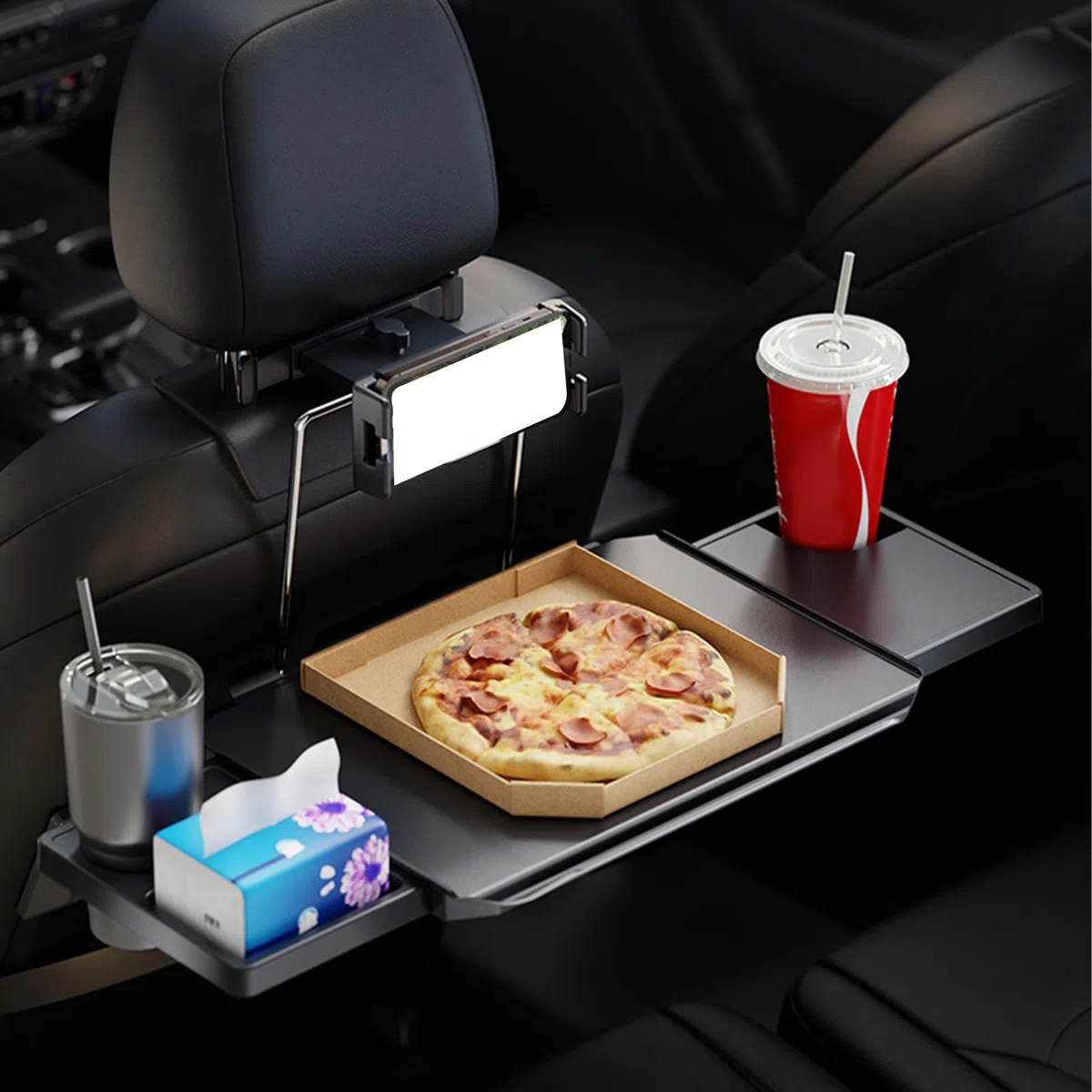 Mesa de Asiento Trasero de Coche, Organizador de Mesa de Asiento Trasero, Escritorio de Comedor de Viaje Ajustable, Superficie portátil para Alimentos, Mesa multifunción para niños y Adultos