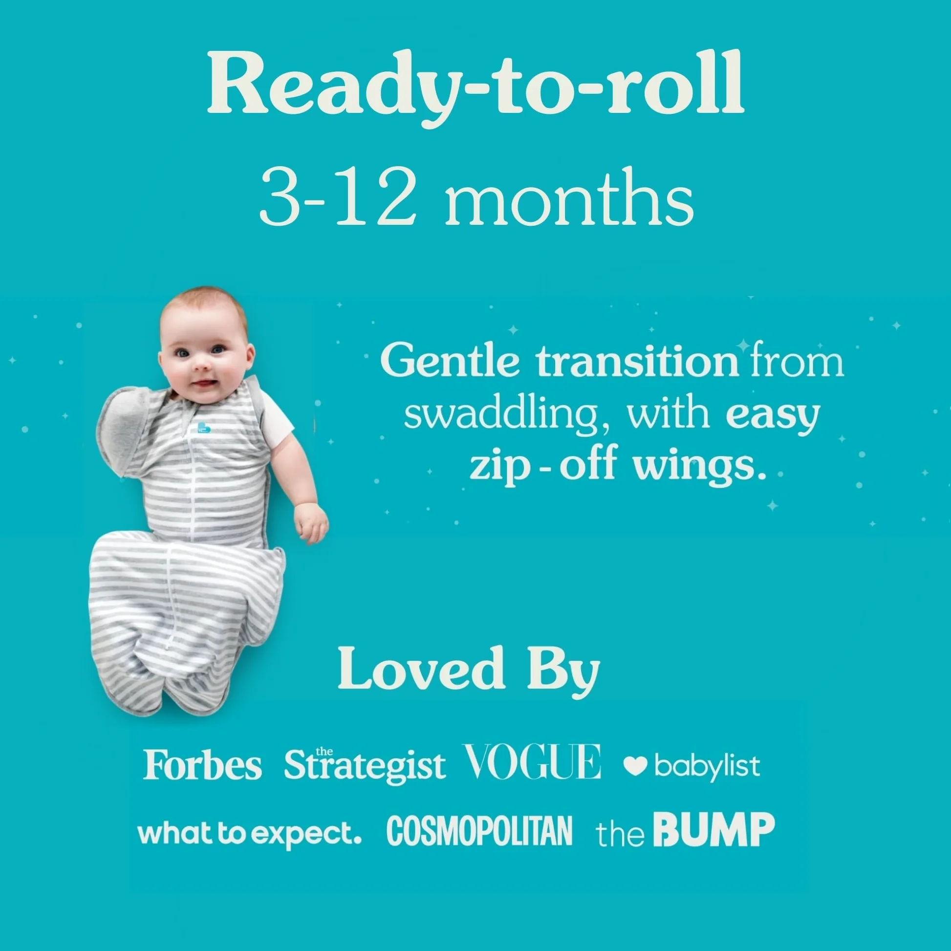 Love To Dream Swaddle UP- 50/50- Gray Stripe- Medium 13.2-18.7 lbs by Love to Dream