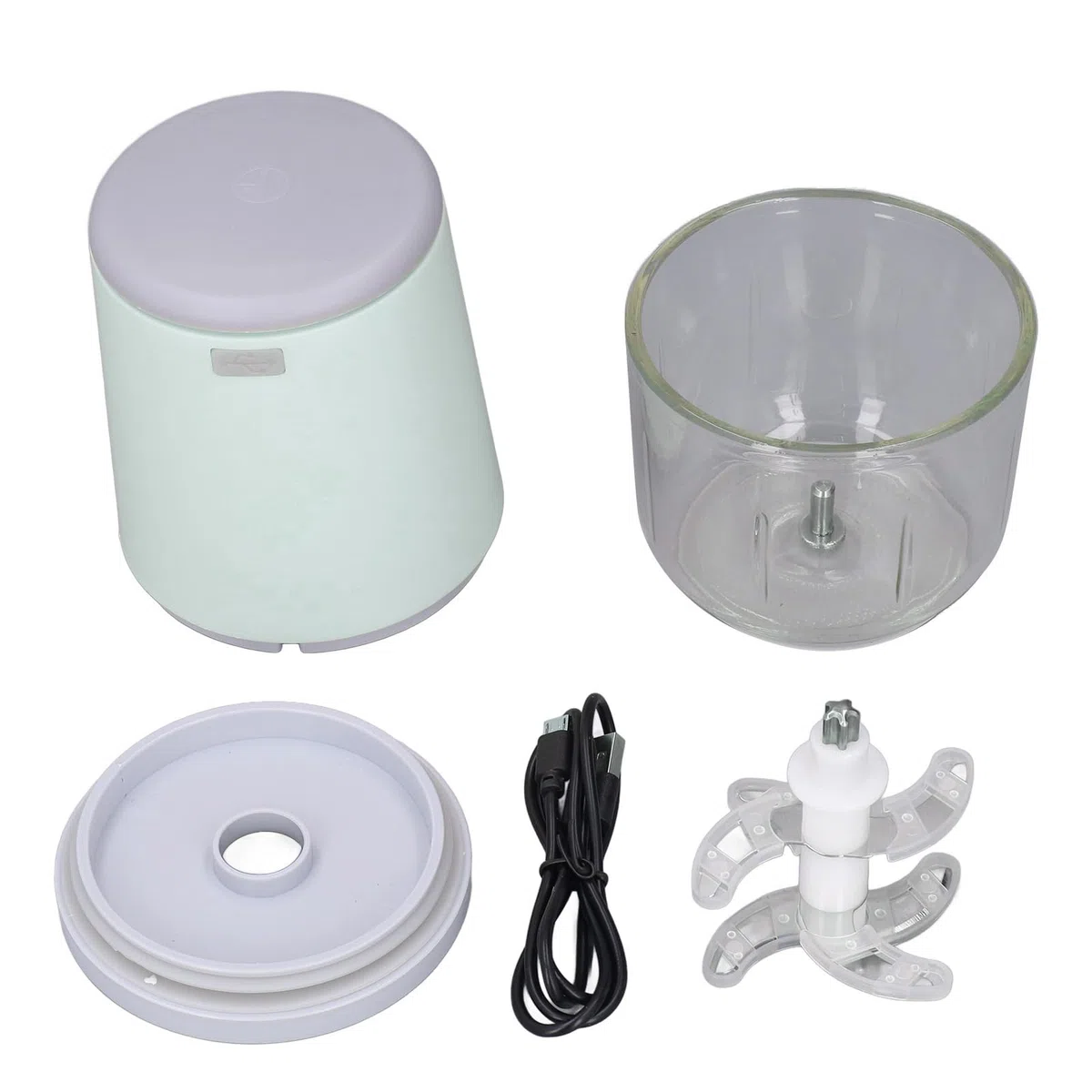 Mini Procesador de Alimentos Inalámbrico, Picador Eléctrico Inalámbrico para Verduras, Frutas, Carne, Ajo, Fabricante Portátil de Alimentos para Bebés, Capacidad de 300 Ml, Fácil