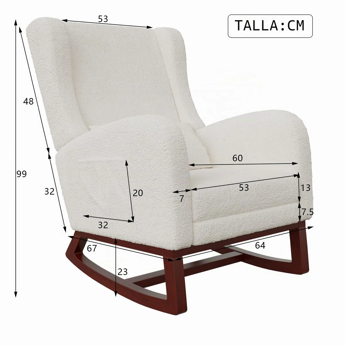 Mecedora, silla de lactancia, mecedora con reposapiés y bolsillo lateral, silla de lactancia, cómoda silla de lectura con reposabrazos, silla acolchada para salón o dormitorio