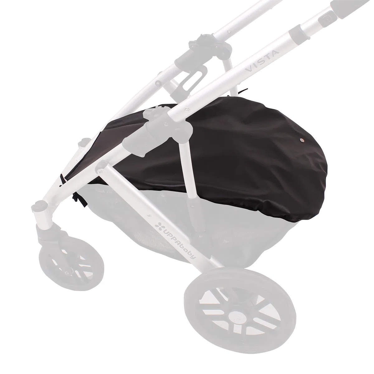 Cubre Cesta para Uppababy Vista 2014 POLIPIEL NEGRA (Impermeable) - Gran volumen al no tener cremalleras