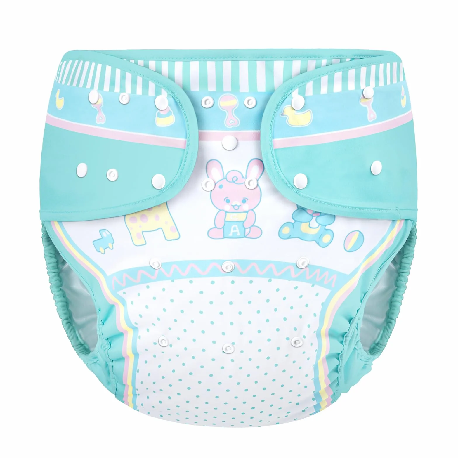 LittleForBig Cubierta De Pañal Adulto Impermeable Reutilizable Ajustable Lavable - Baby Parade Azul M