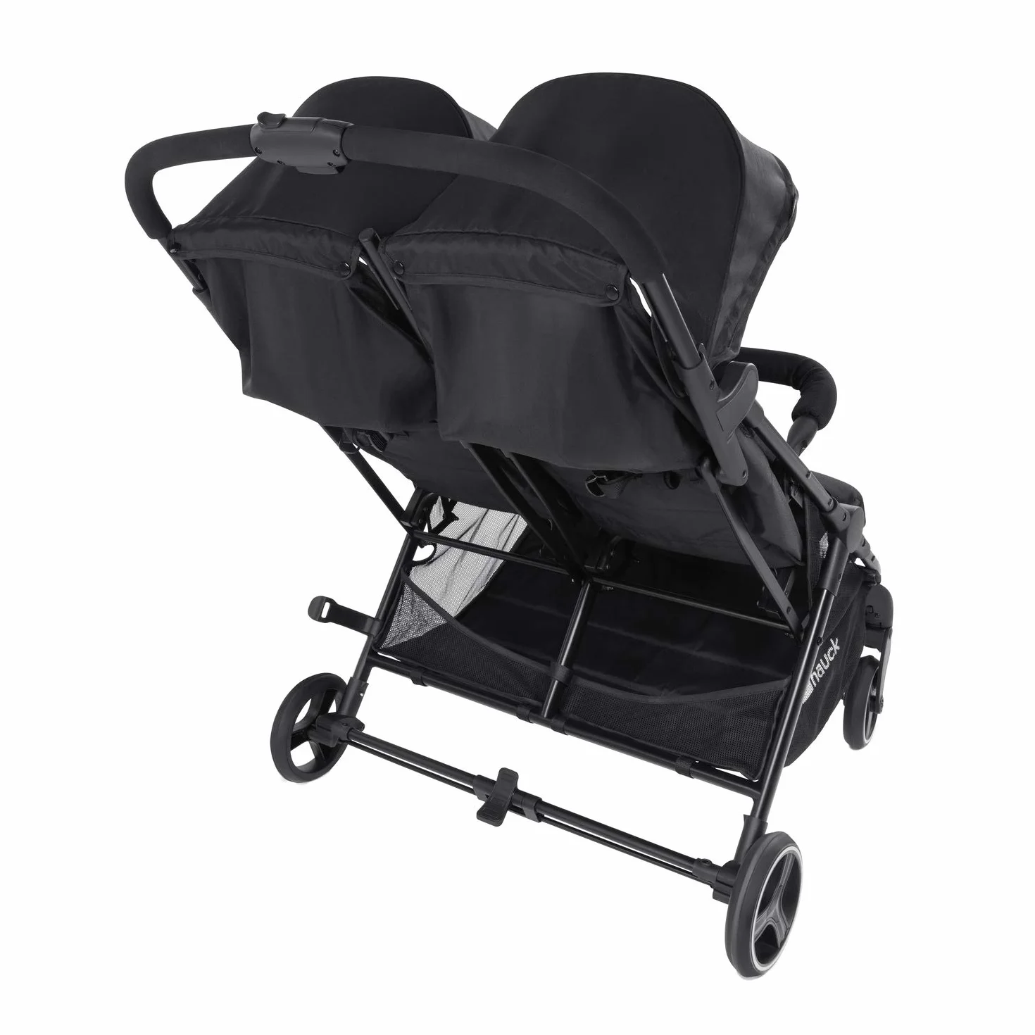 hauck Swift X Duo Carro Gemelar - Silla de Paseo 2 Niños Superligera - Cochecito para Hermanos - Plegado Compacto - Respaldos y Reposapiés Reclinables - hasta 30 kg - Negro