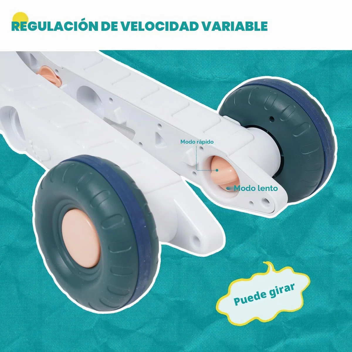 Andador Bebés,6 en 1 Caminador Bebe de juguetes de entretenimiento,Ruedas con velocidad regulable,Tablero de Juego Extraíble,para bebés de 12 a 36 meses