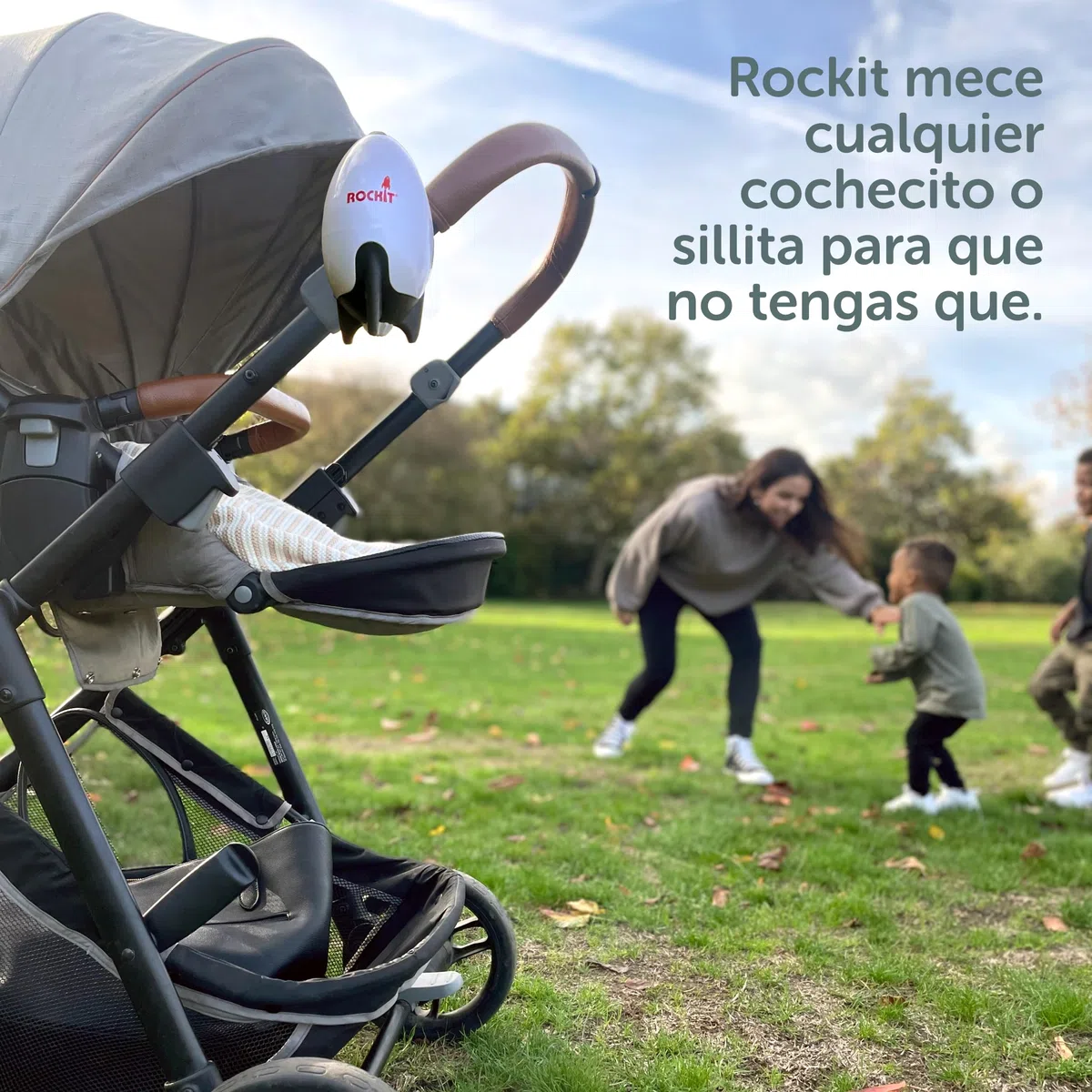 Rockit Rocker recargable – Ayuda para dormir para bebés balancea suavemente cualquier cochecito o cochecito, velocidad ajustable – Se adapta a todos los cochecitos y cochecitos para crear un bebé