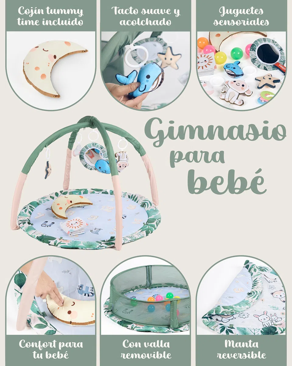 Gimnasio Bebe, Reversible 8 Juguetes Valla 10 Bolas Cojín Tummy, Gimnasio Bebe 0-6 meses, Tapete Actividades Bebe, Manta Actividades Bebe, Tummy Time Bebe, Alfombra Bebe, Manta Meses