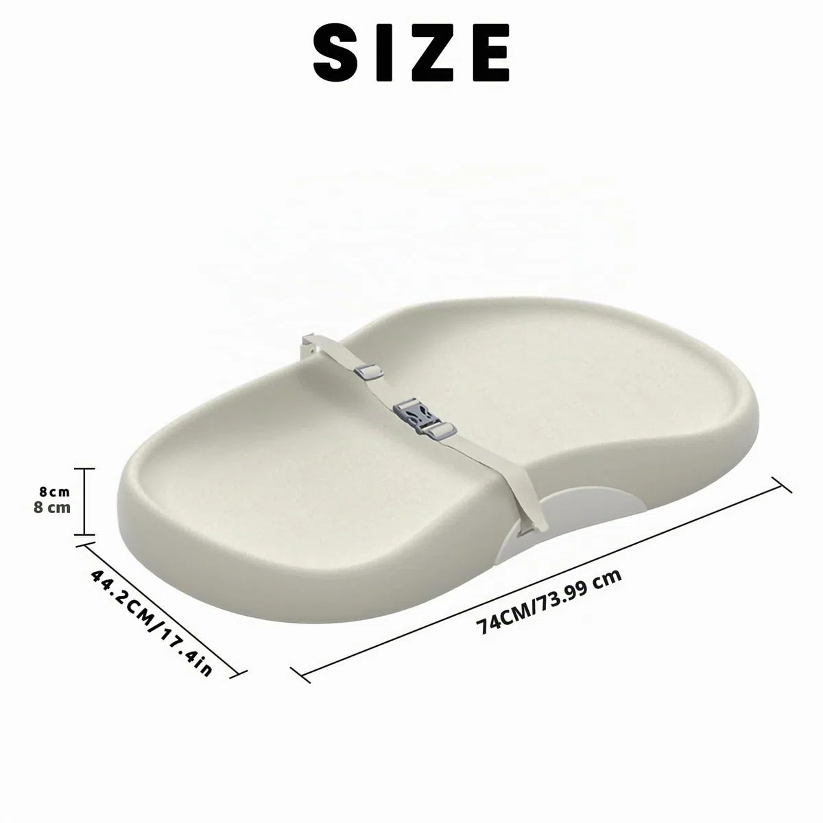 UBRAVOO Cambiador de Bebé con Arnés de Seguridad y Estante para Juguetes, Cuña Antivuelco, Fácil de Limpiar, Impermeable y con Bordes Acolchados Elevados (Beige, Estilo Normal)