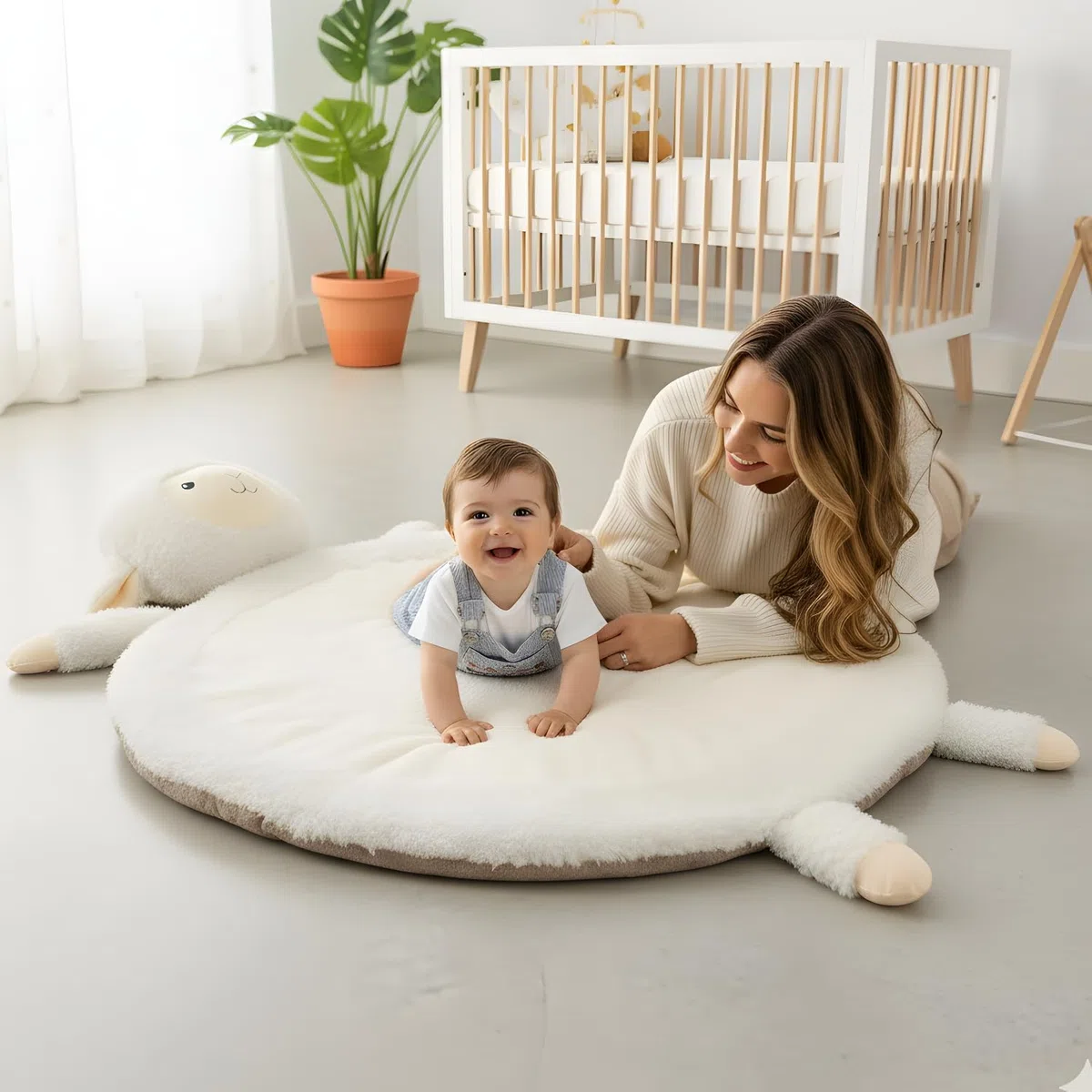 Manta de Juego Bebé XL Acolchada y Antideslizante | Alfombra Infantil de Suelo y Gateo, 100% Algodón Suave. Cojín de Peluche Lavable. Regalo Original Recién Nacido/Baby Shower.
