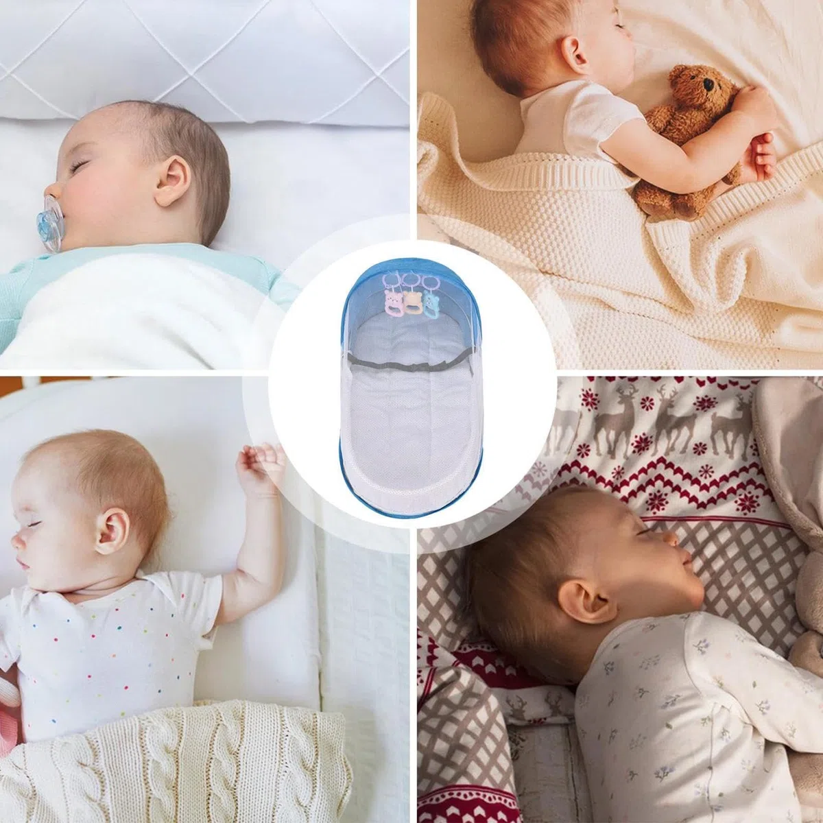 Cuna de Viaje para Niños Pequeños | Plegable, lavable y reutilizable con dosel | Camón infantil con protección de malla | Para salidas familiares, picnic, turismo urbano, cumpleaños y regalos para niñ