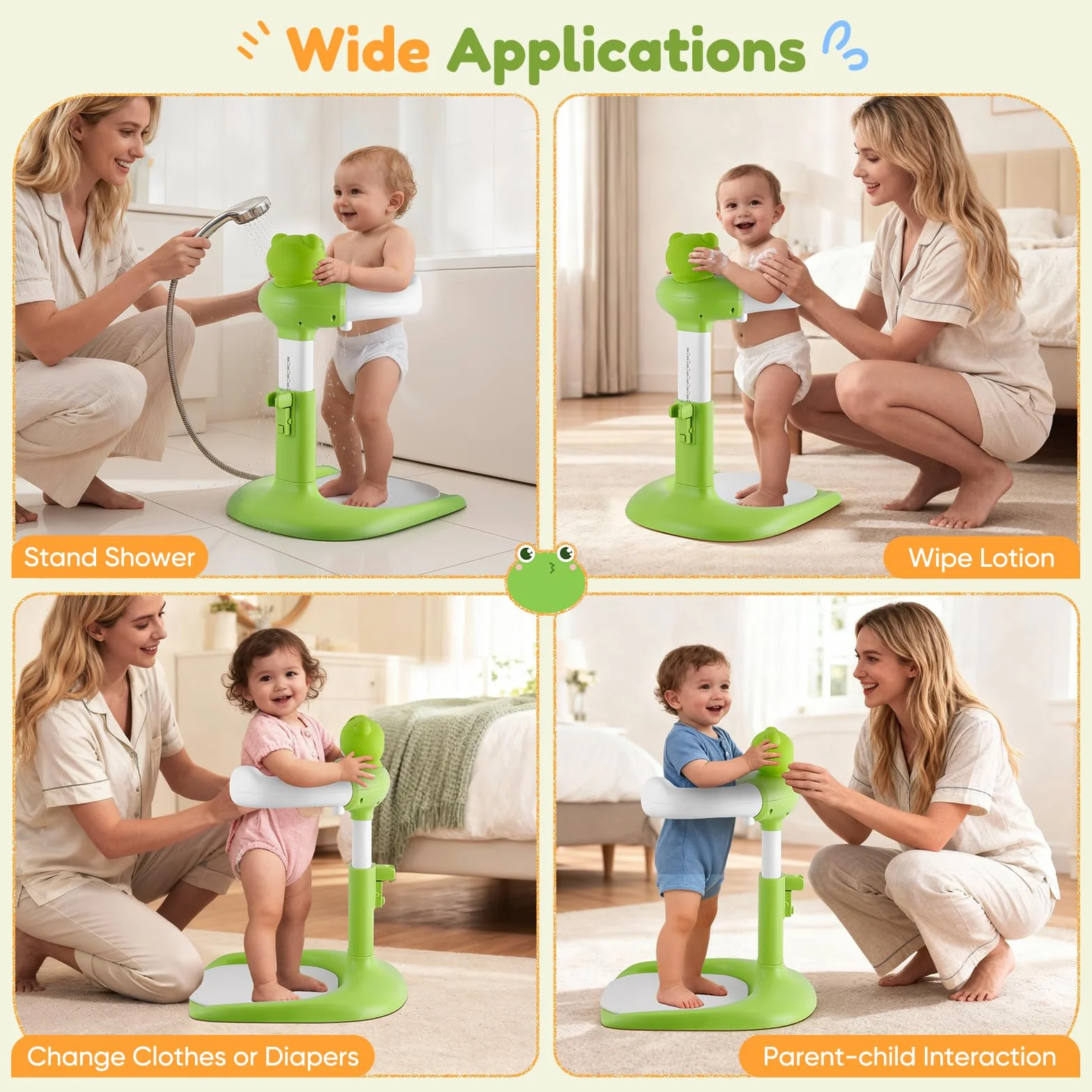 Soporte de Bañera para Bebé, Torre de Ducha Ajustable Antideslizante Desmontable, Soporte Bañera Bebe y Ducha Bebe para 8-36 Meses