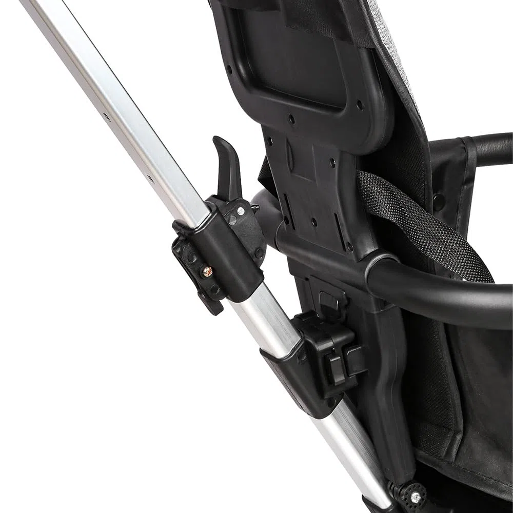 Cochecito de bebé ligero, de 0 a 22 kg, respaldo reclinable y ajustable, asiento espacioso, doble freno y ruedas giratorias, 30 x 55 x 86,5 cm, gris + negro