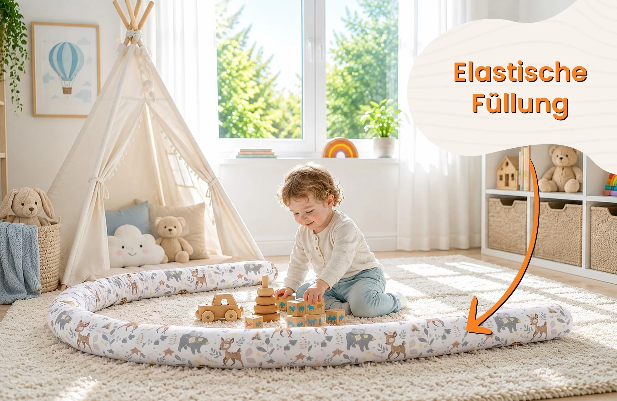 Totsy Baby Cojín Serpiente XXL Almohada de Cama Cojín de Lactancia Rollo de Cama Protector de Borde de Cama Cojín Decorativo Alrededor de Cama Serpiente XL Puntos Blancos sobre Gris 300 cm Oeko-Tex