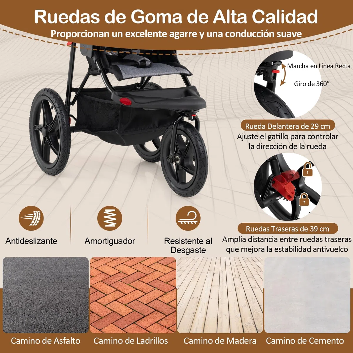 GOPLUS Cochecito de Bebé Jogger, Cochecito de Viaje Compacto y Plegable con Capota Ajustable en 6 Posiciones y Respaldo Reclinable, Arnés de Seguridad, Cesta Portaobjetos, para 6 a 36 Meses