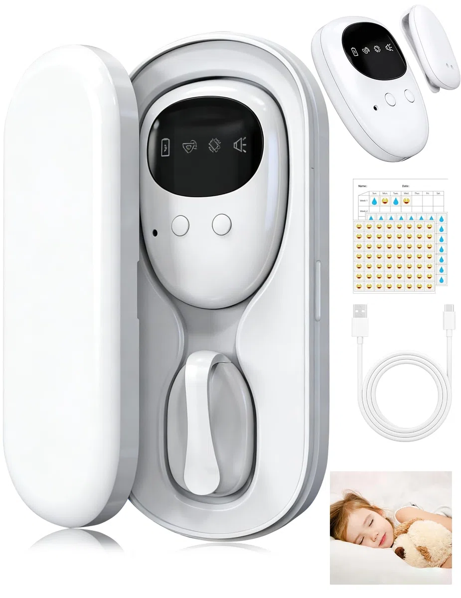 Alarma de Enuresis Inalámbrica para Niños y Niñas, Recargable USB-C, 3 Modos de Alerta, Diseño Compacto para Entrenamiento de Orinal Nocturno