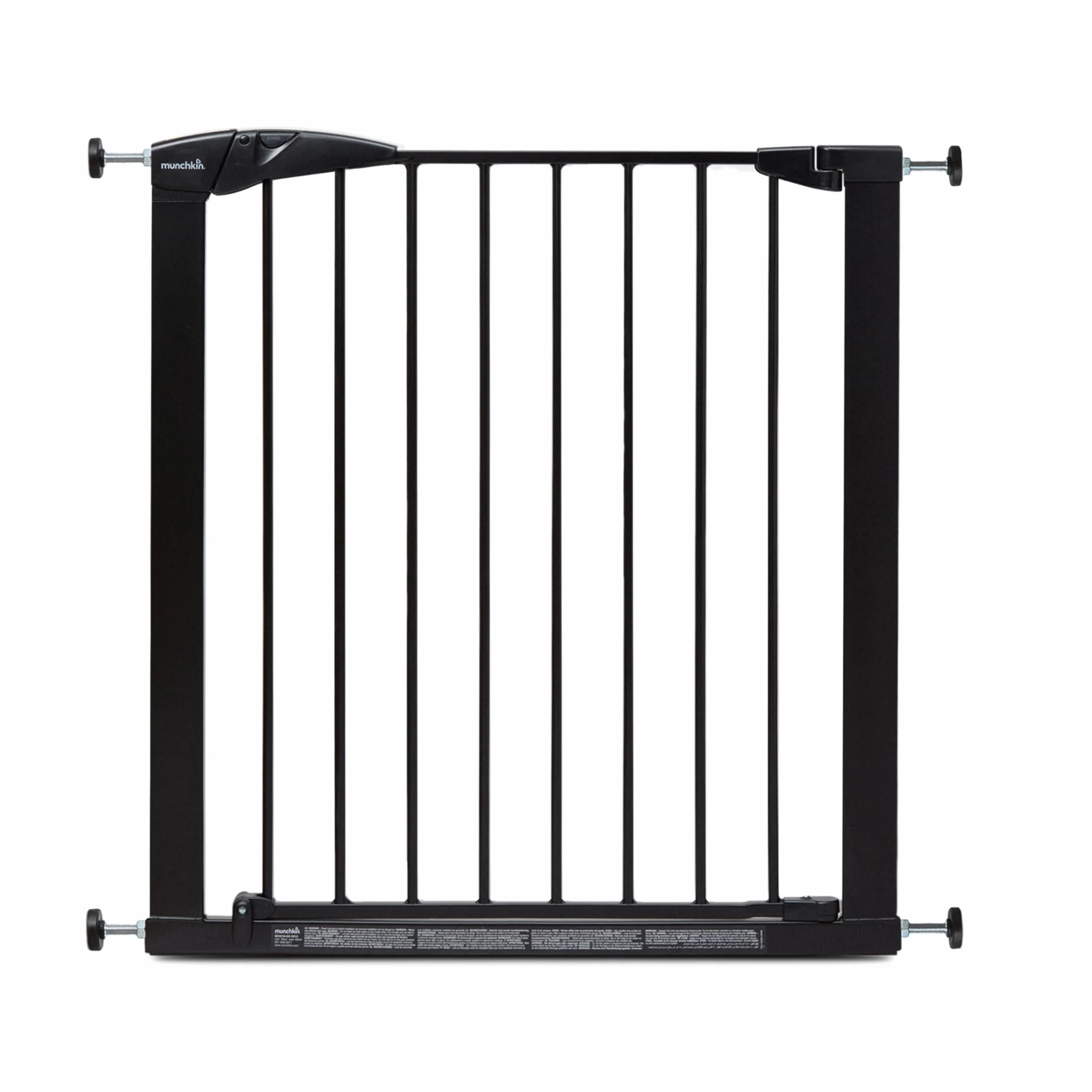 Puerta de Escalera Munchkin, Segura para niños pequeños y bebés, Puerta de Escalera de Ajuste a presión para bebés o Perros, Puerta de Seguridad, 76-82 cm, Negro