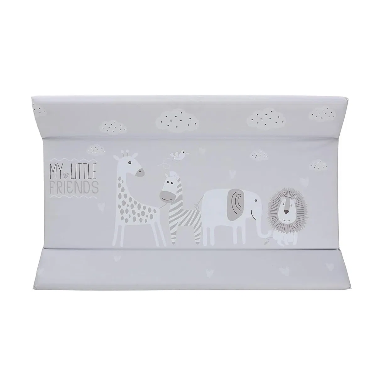 PLASTIMYR Cambiador de Bebe Flexible 81 x 50 cm- Colchoneta Cambiador Cómoda y Segura - Cambiadores Bebe Portatil con Bordes Acolchados, Ligeros y Fáciles de Limpiar (Flexible, Safari Gris)