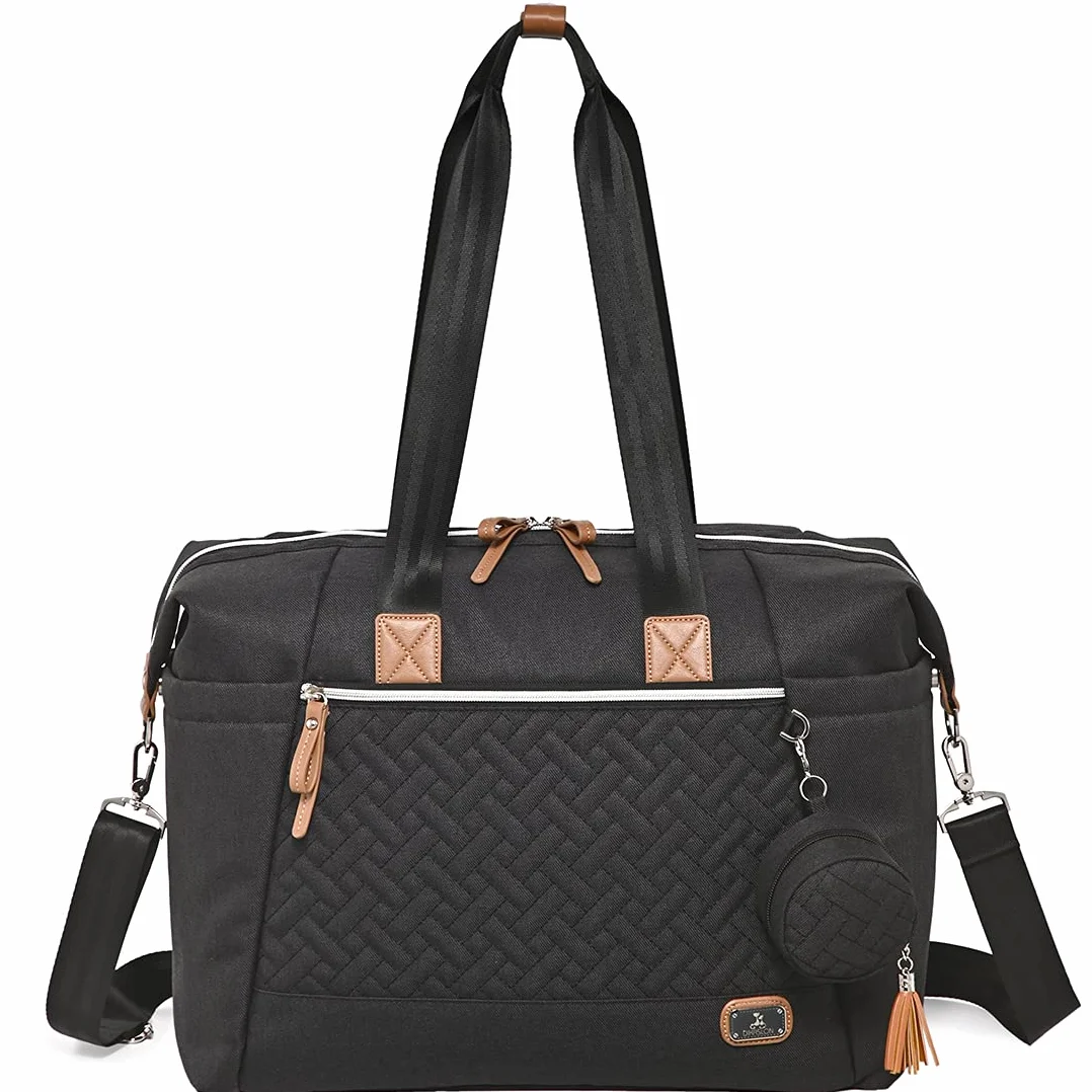 Dikaslon Bolso cambiador para bebé, bolsos de pañales tamaño grande mamá y papá, bolso de mano elegante para viaje con porta chupete y cambiador