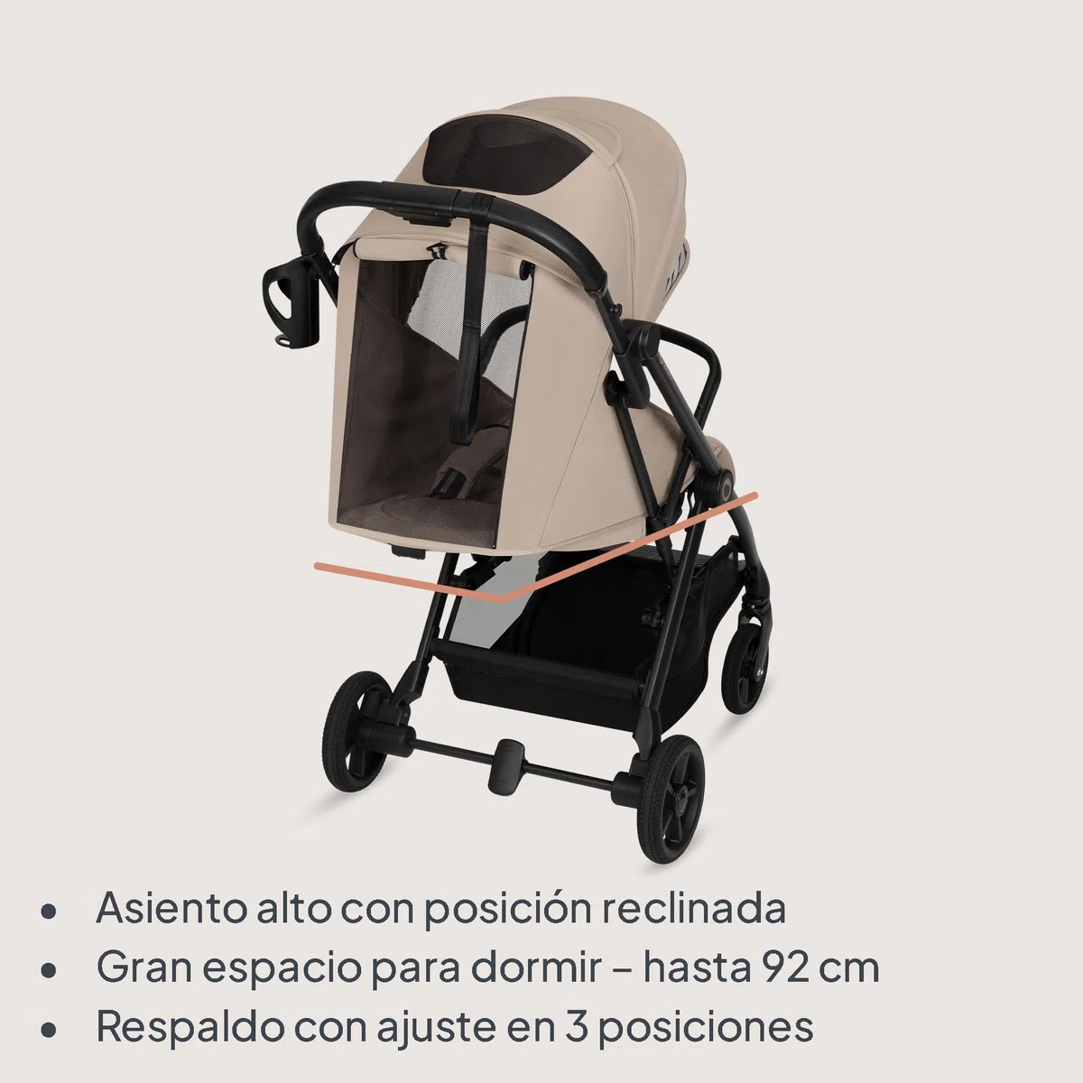Lionelo Tansi Silla de Paseo Ligera y Carrito Bebé Compacto, hasta 22 kg, Plegado Automático con una Mano, Posición Reclinable, Ruedas GravelTech con Amortiguación, Capota Impermeablee, Mosquitera