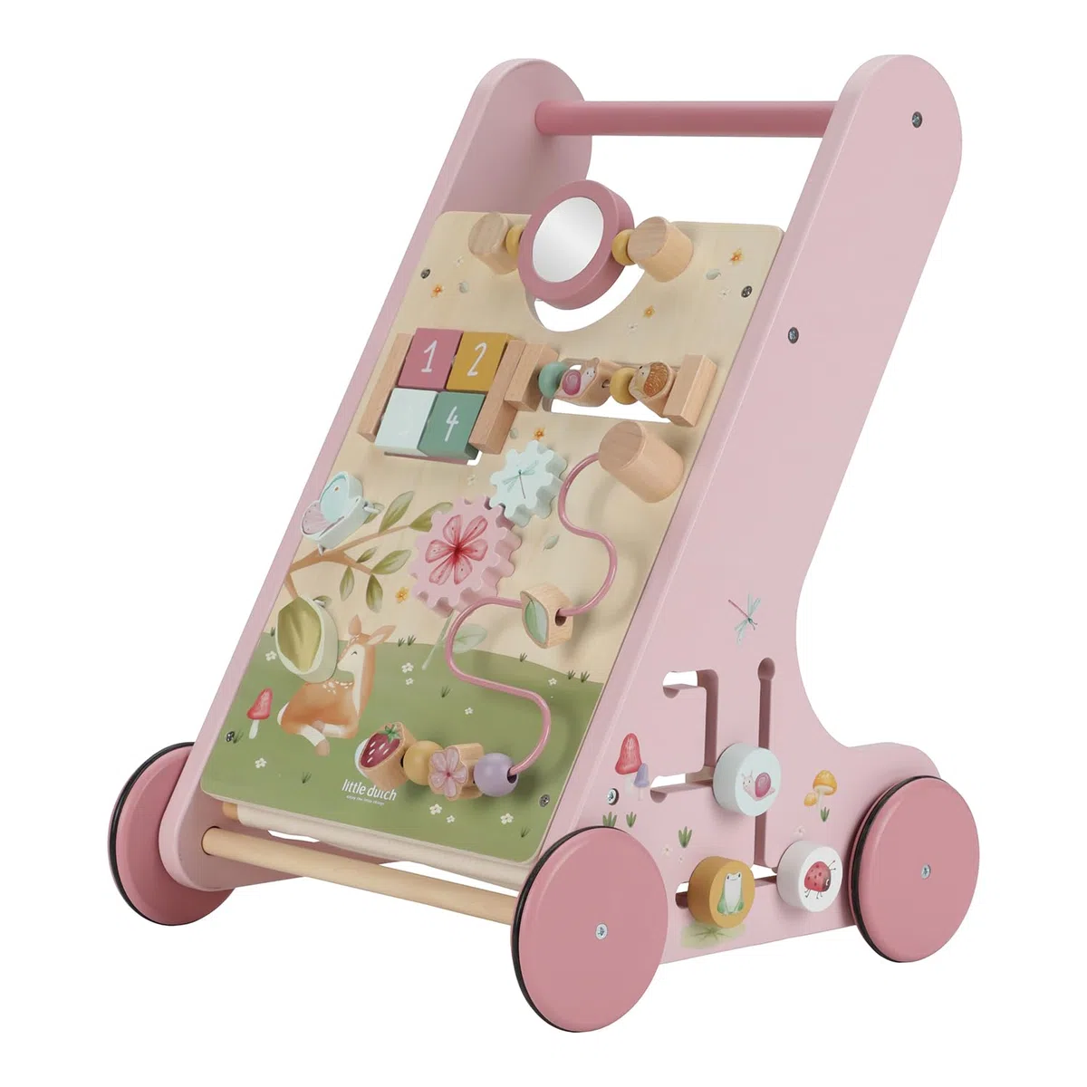 Little Dutch 7332 - Carrito de madera para actividades de hadas, color rosa