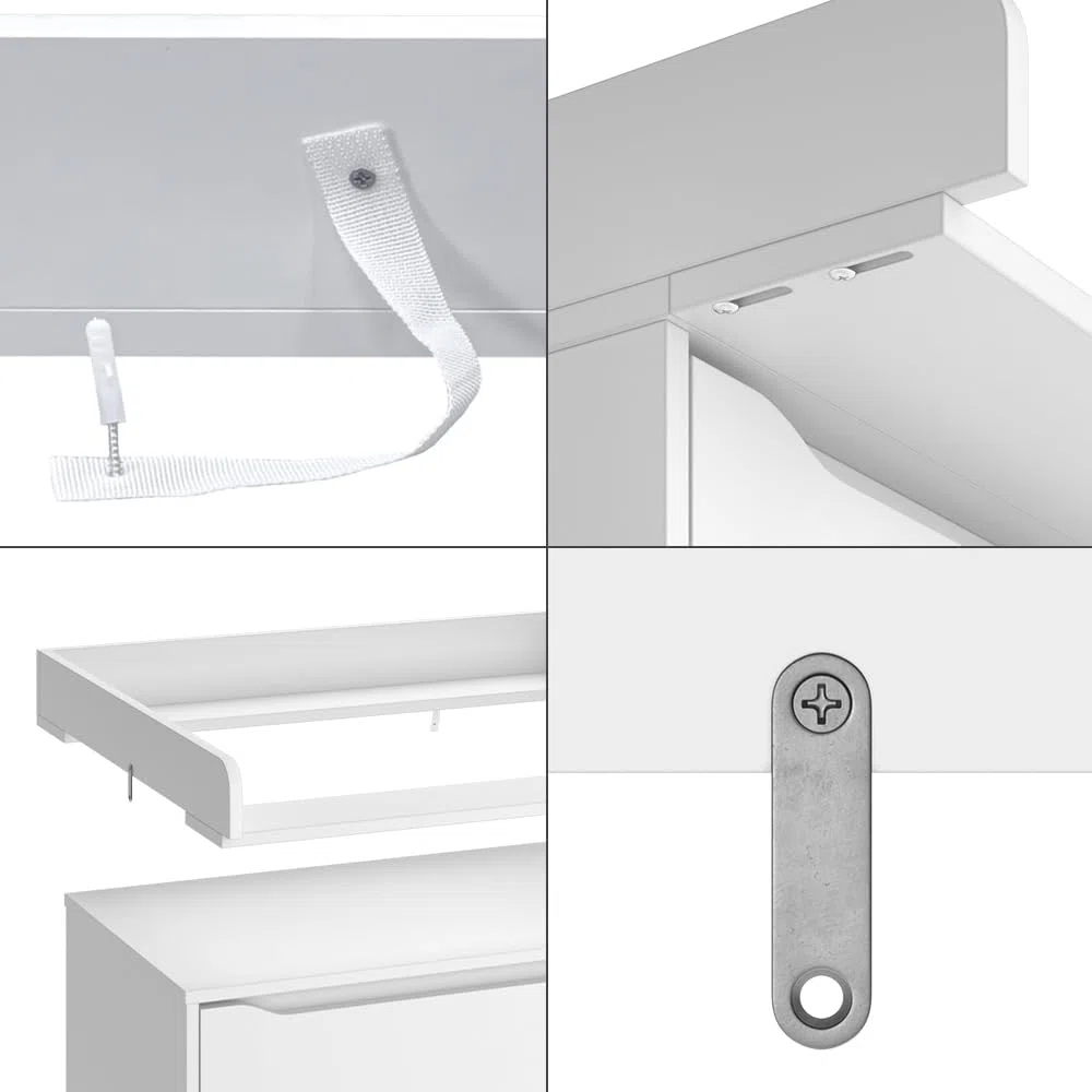 Vicco Mueble Cambiador Wicko, Blanco, 80 x 76 cm, para Usar como Cambiador en cómodas estándar