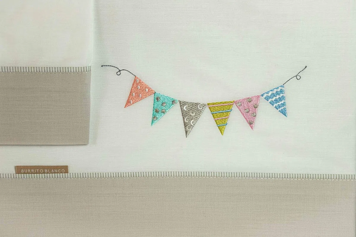 Burrito Blanco | Sábanas Cuna, maxicuna y minicuna Bordadas, 214 Gris | para Maxicuna de 70 cm (+ Medidas Disponibles) | Sábanas bebé