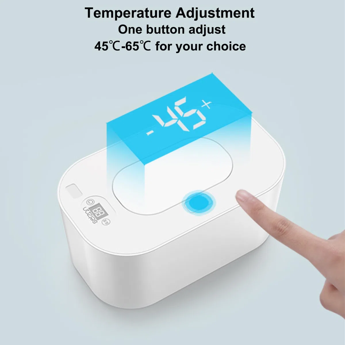 iFCOW Calentador y dispensador de toallitas para bebés, calentador y dispensador de toallitas con temperatura ajustable