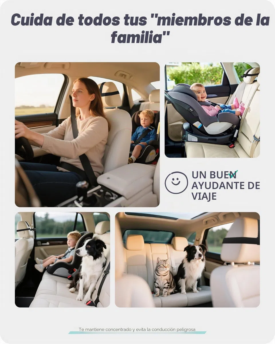 Cámara Magnética Dual para Coche de Bebé para Dos Niños, Pantalla IPS 1080P con Soporte Magnético, 3 Modos (Zoom/Espejo/División), Visión Nocturna Automática, Cámara de Coche Alimentada por USB