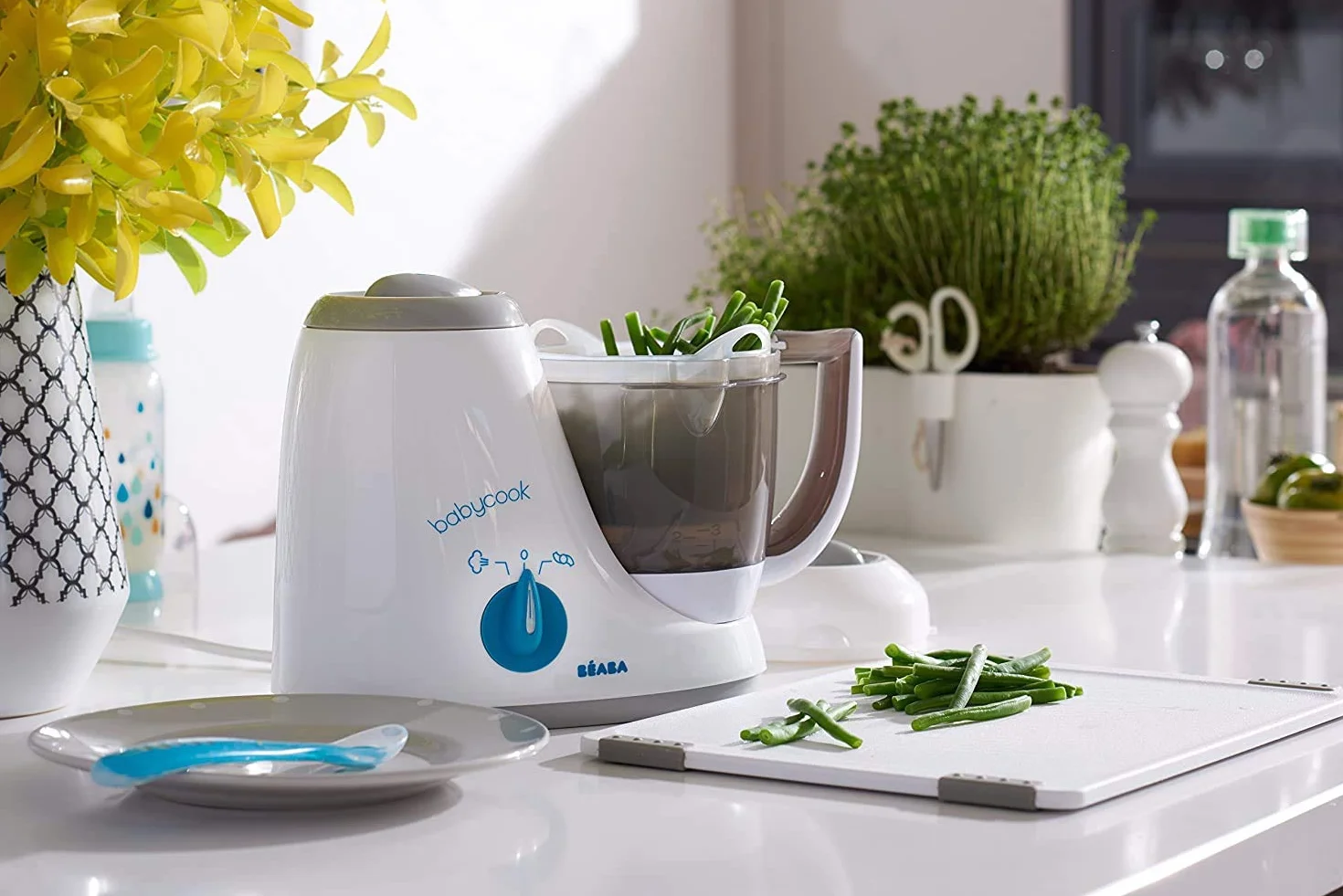 BÉABA Babycook Original, Robot de Cocina para Bebé 4 en 1, Mezcla, Calienta, Cocina al Vapor, Descongela, Comida Casera Rápida, 15 min, Accesorios incluidos