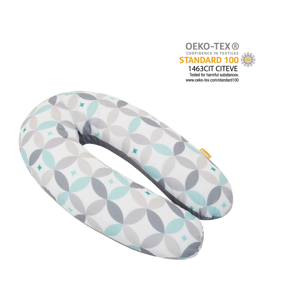 Badabulle Cojínde Maternidad Evolutivo, 2 en 1, Almohada de Lactancia, Relleno de Microesferas, estampado