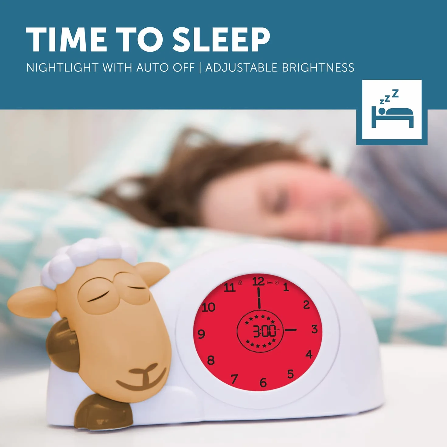 Zazu Reloj Despertador Digital para niños y bebés, ZA-SAM-08, Camel