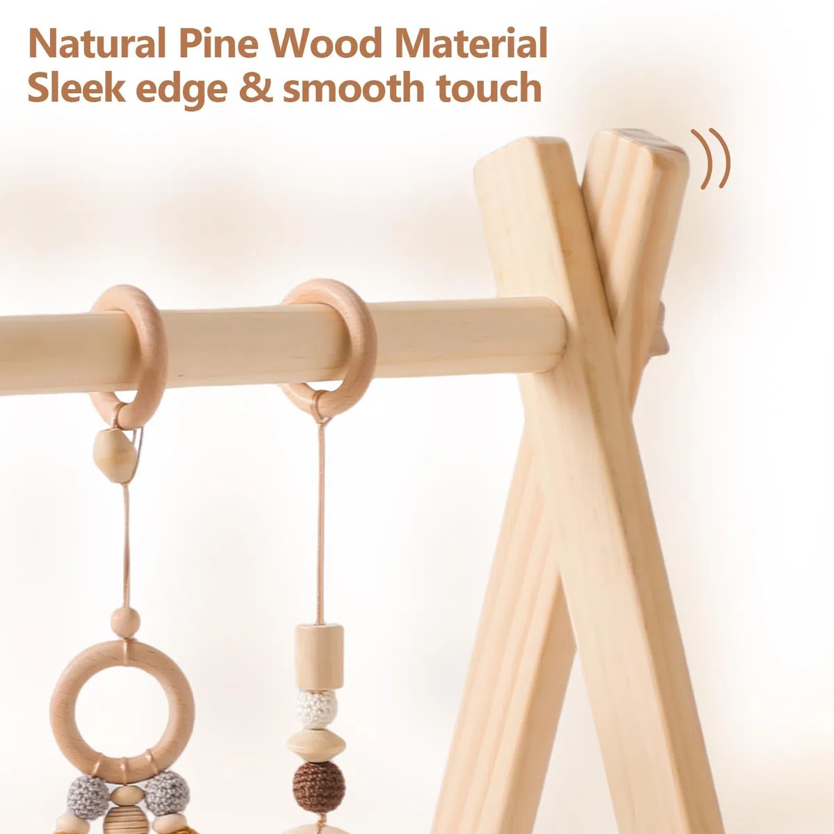 Play Arch Baby Wood Baby Gym Wood Baby Play Arch Newborn Toy Play Arch Activity Centre Baby Pink Pendant Design Detachable Play Arch Babies Wood