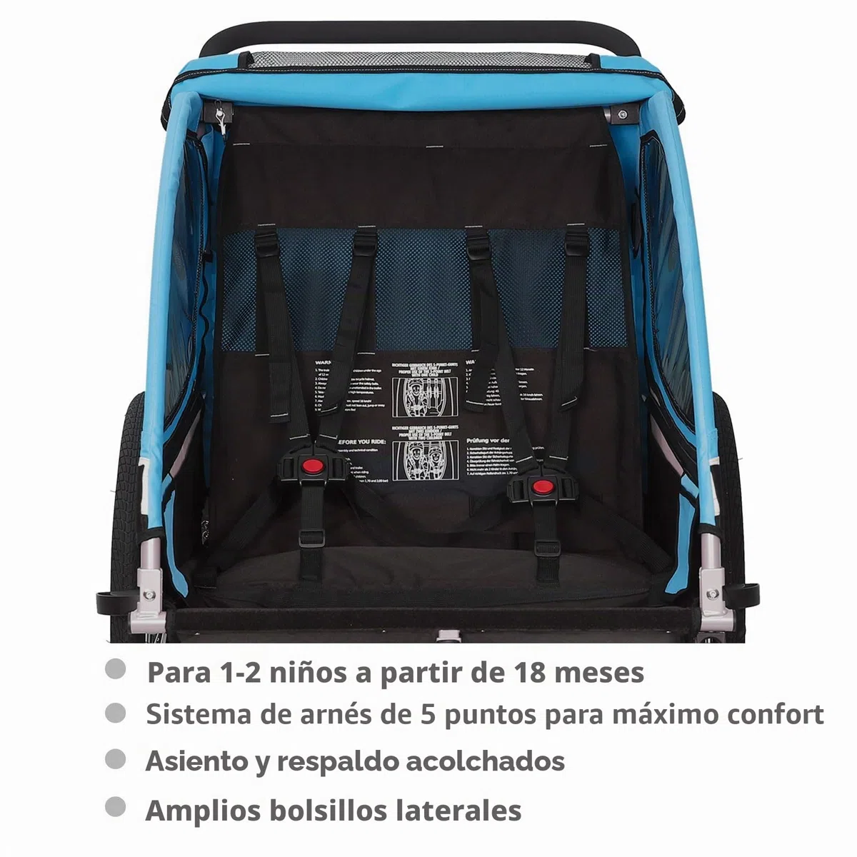 Tiggo VS 50202 Remolque infantil para bicicleta y cochecito 2 en 1