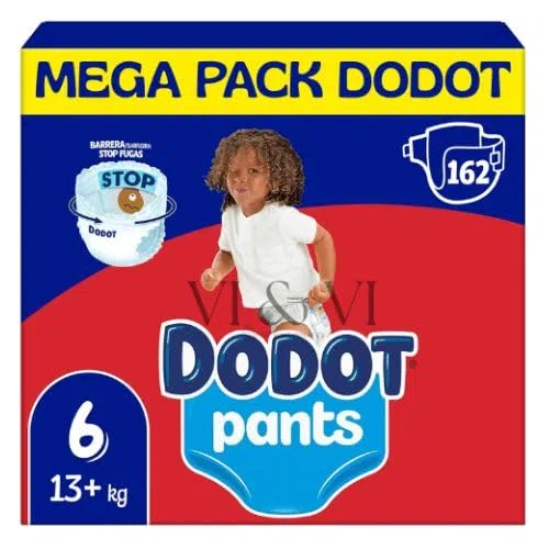 Dodot Pants Talla 6 (15+ kg), Mega Pack 162 Pañales Braguita para Bebé
