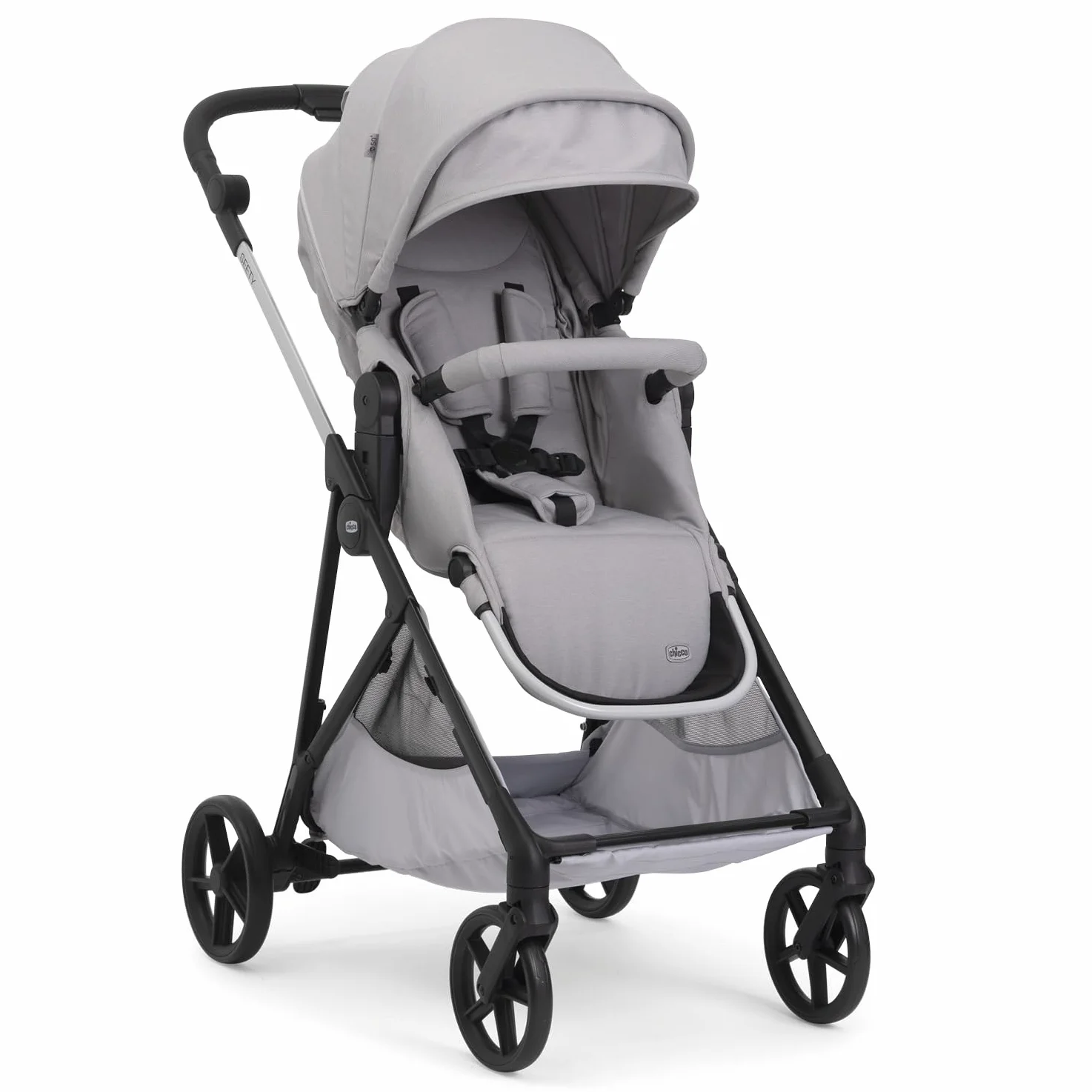 Chicco Cochecito Seety, Cochecito Ligero y Compacto De 0 Meses a 4 Años, Capacidad Máxima 22 kg, Cochecito Plegable,Respaldo Reclinable,Cierre Automático con 1 Movimiento, Capota Parasol y Cubrelluvia