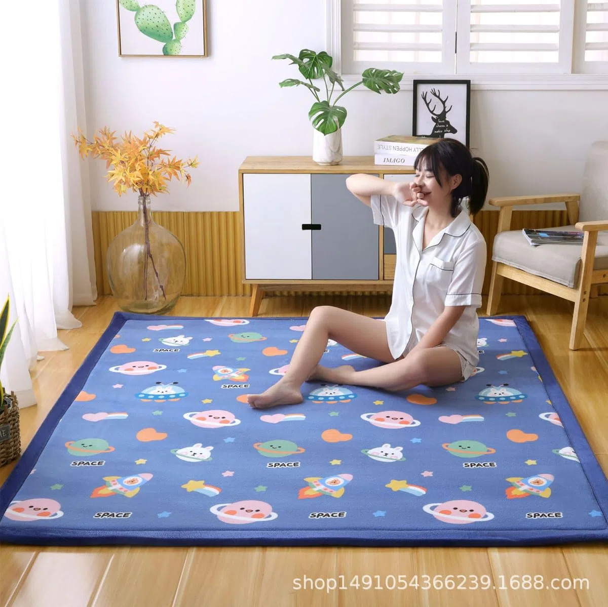 Alfombra De Habitacion Bebe, Niña Niño De Juego Alfombra, Ultra Suaves Estera de Antideslizantes, Adecuadas para Gatear y Jugar-Alphabet sailboat-120 * 180cm