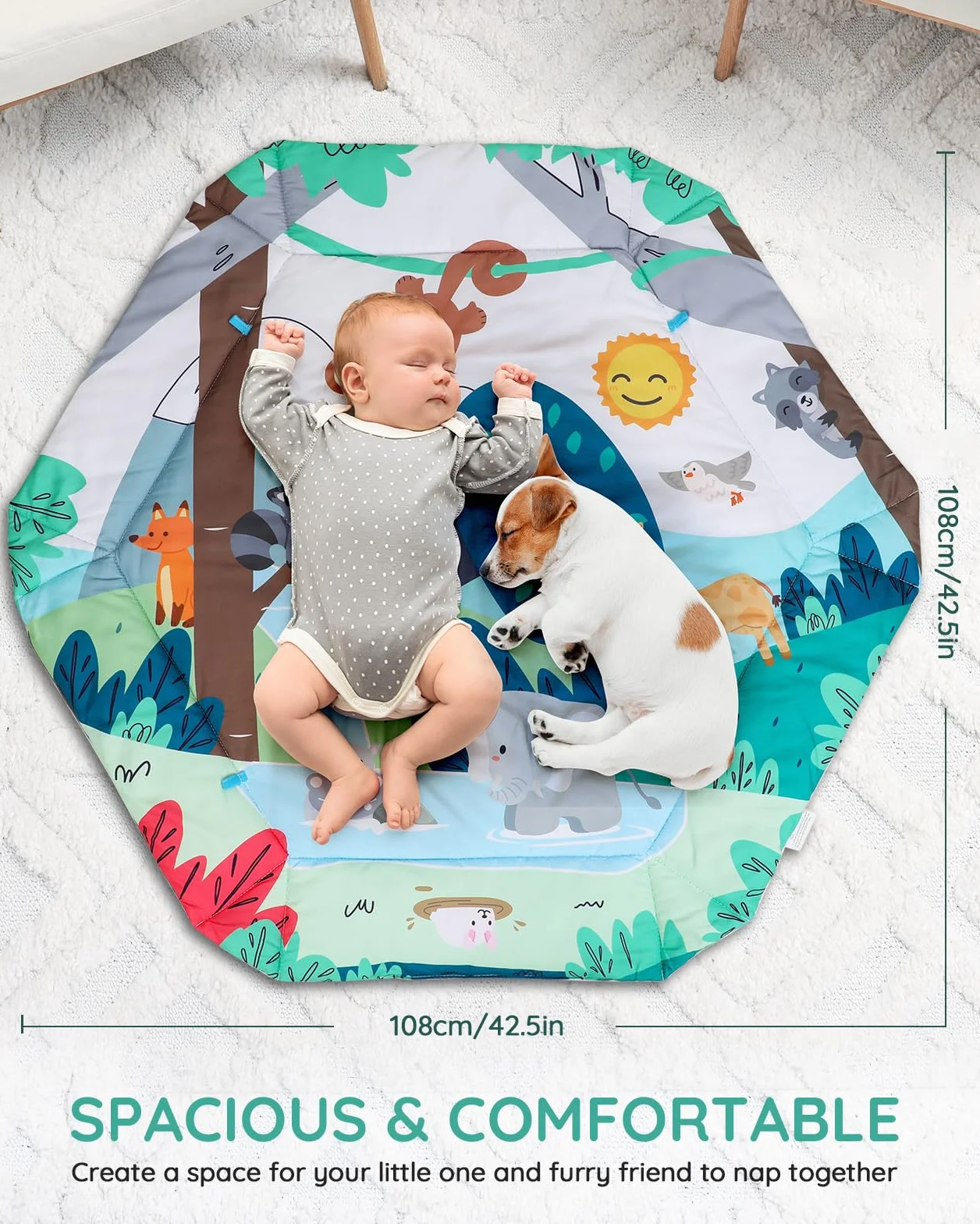 Lilian&Gema Gimansio de Actividades para bebés,Gimnasio De Juegos Para Bebe con 6 juguetes sensoriales desmontables para etapas de desarrollo sensorial y motriz,¡regalo ideal para bebés(0-18 meses)