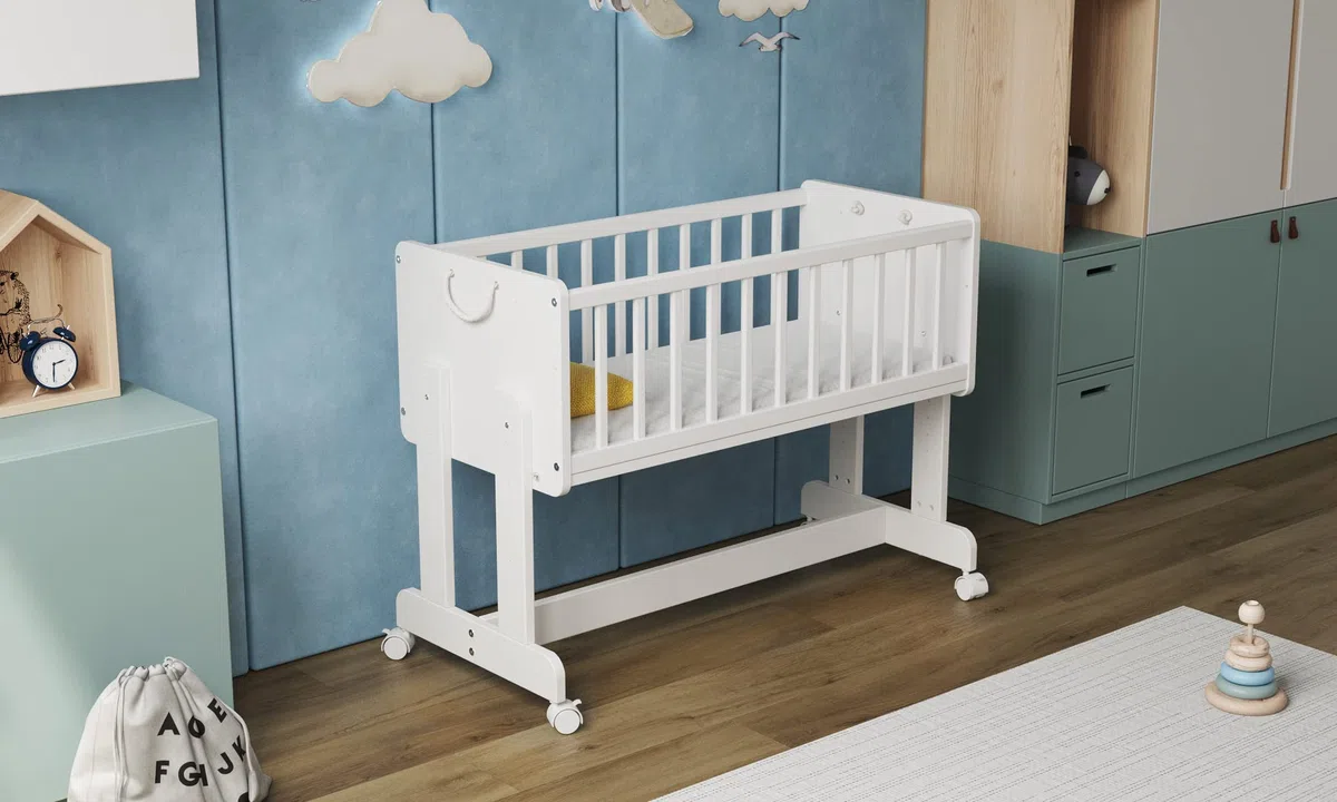 Love For Sleep Cuna Multifuncional 6 en 1 de Madera para Bebé 90x40 cm SMARTCRIB con Ruedas y Colchón – Cuna Colecho, Moisés, Banco, Mesa y Caja de Juguetes