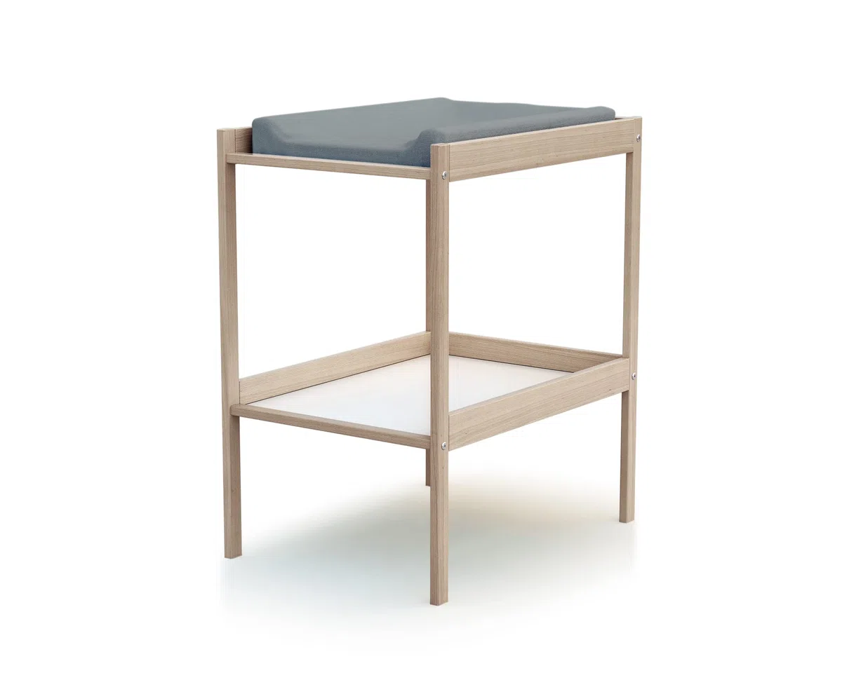 WEBABY - Cambiador madera con 1 estante Haya bruto