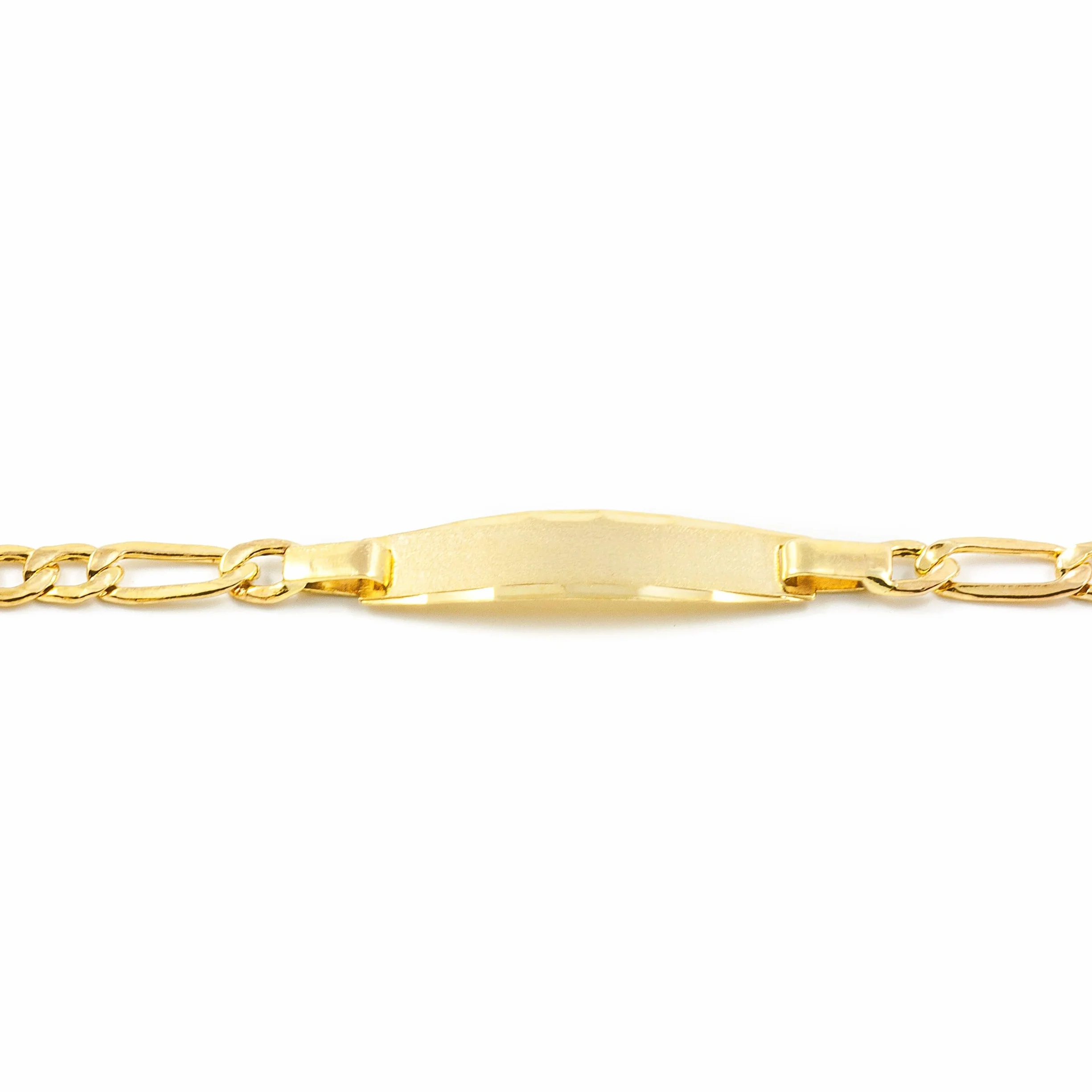 Esclava Bebe Oro Amarillo 3x1 eslabón Plano (9kts) - Estuche Regalo - Certificado de Garantía - Mondepetit