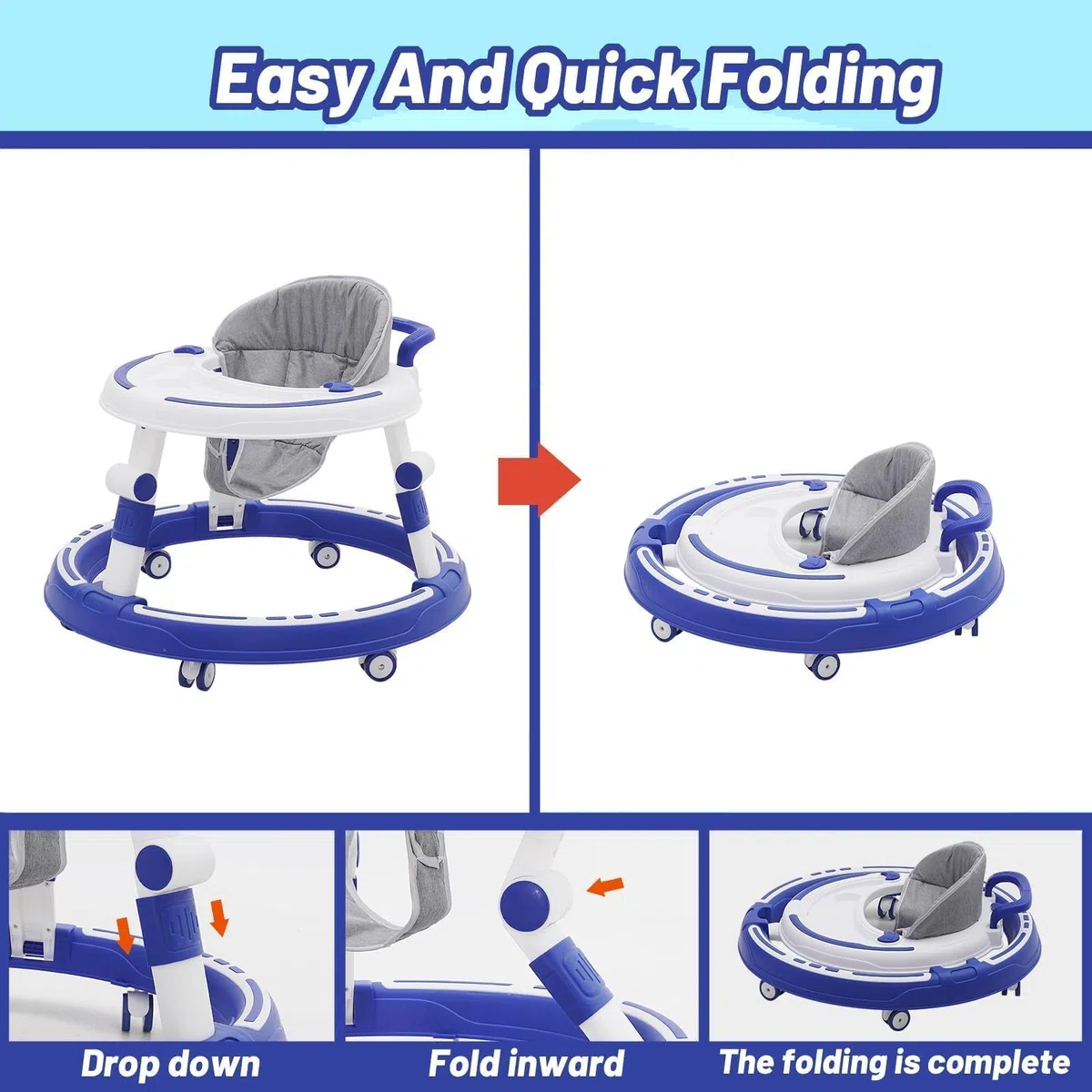 Andador para Bebés Plegable A Prueba De Vuelcos Aprendizaje Montessori Aprendizaje Musical Andador De Juguete para Exteriores 5 En 1 Tacata Bebe