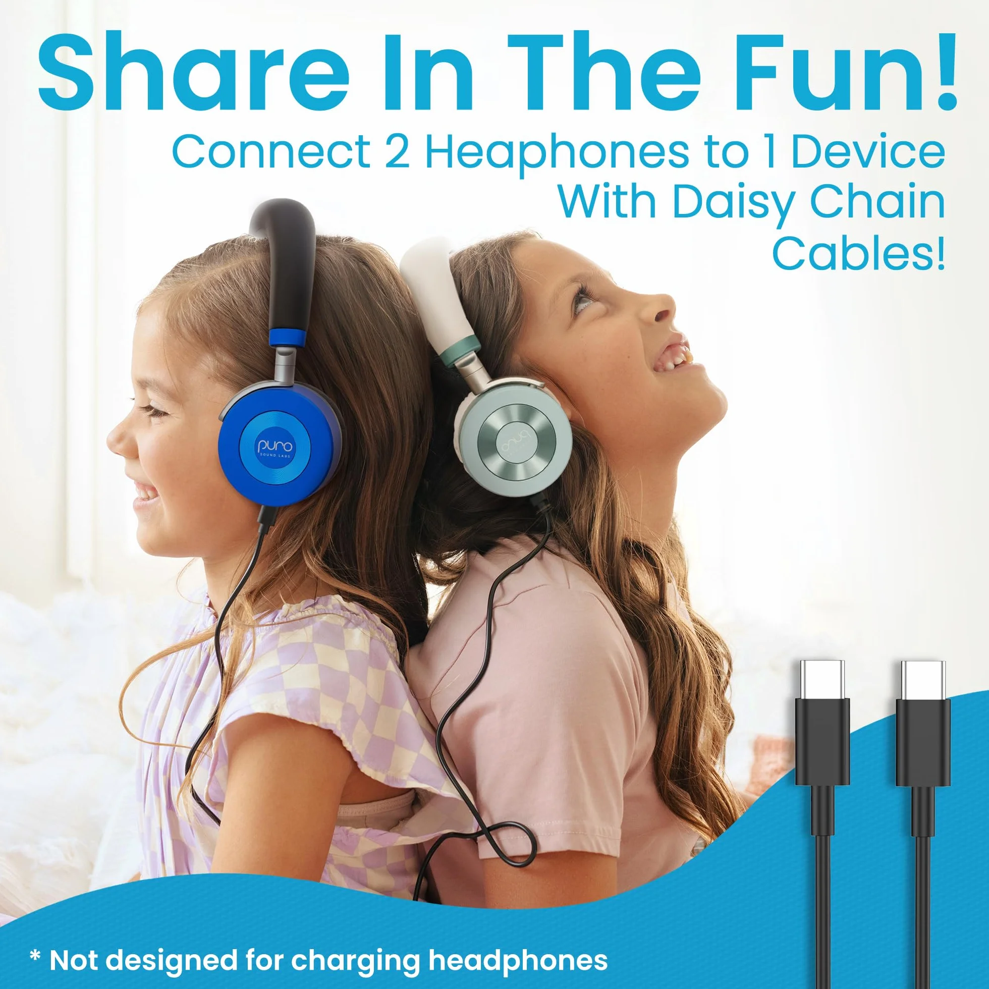 Puro Sound Labs Auriculares JuniorJam Plus con Limitación de Volumen para Niños, límite de 85 dB, Auriculares Bluetooth Ajustables para tabletas, Smartphones, Ordenadores - 22 Horas de autonomía