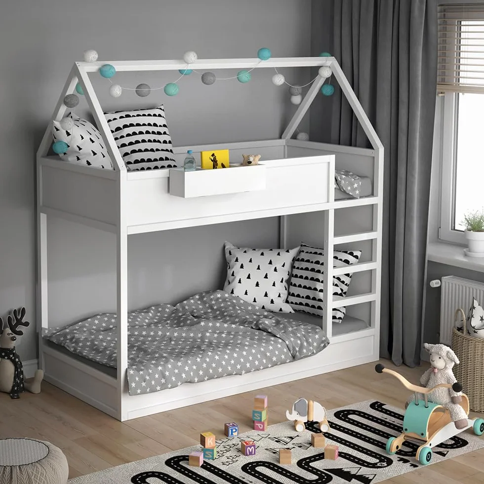 VitaliSpa Estante para Cama Infantil, Blanco, 60 x 15 cm, para Guardar Libros, Juguetes y Objetos cotidianos
