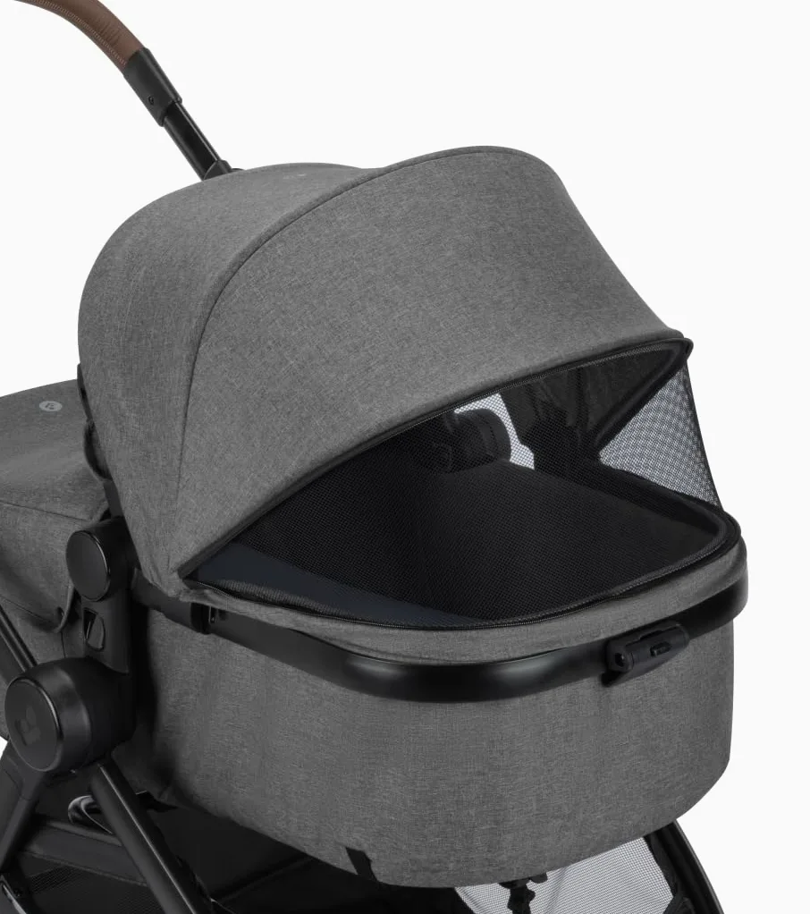 Maxi-Cosi Zelia S Trio2 Cochecito Bebé 3 Piezas, 0-4 Años, hasta 22 kg, Plegable, Compacto y Reclinable Silla de Paseo, con CabrioFix S i-Size Silla Coche Bebé, Accesorios, Gris Oscuro