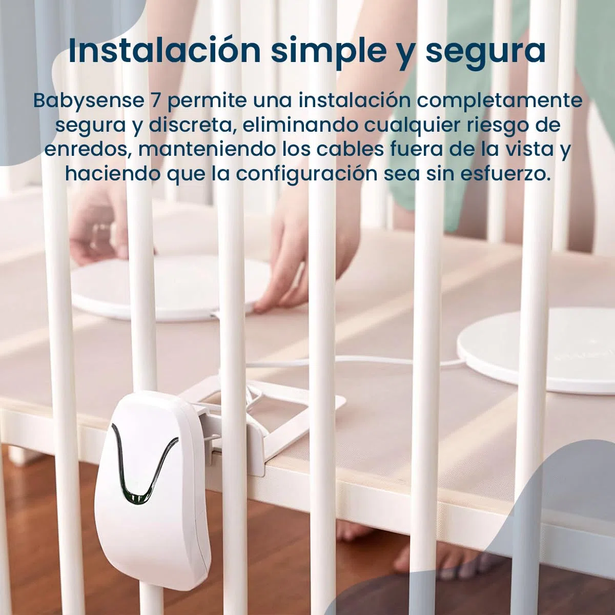 Babysense Monitor para Bebés con Alertas de Respiración en Tiempo Real, Notificaciones de Irregularidad, Certificación Médica Monitor sin Contacto, Cobertura Completa con 2 Sensores